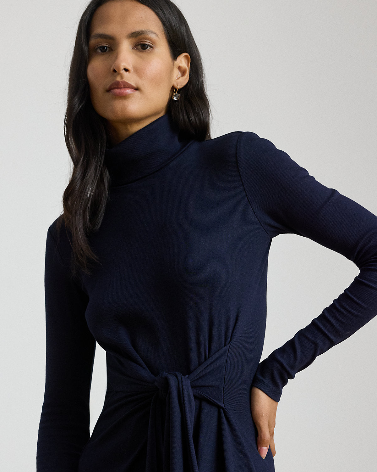 Ralph Lauren TieFront Turtleneck Dress