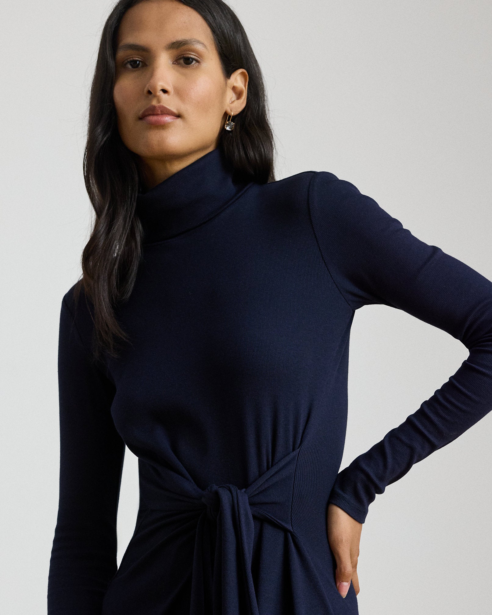 Ralph Lauren TieFront Turtleneck Dress