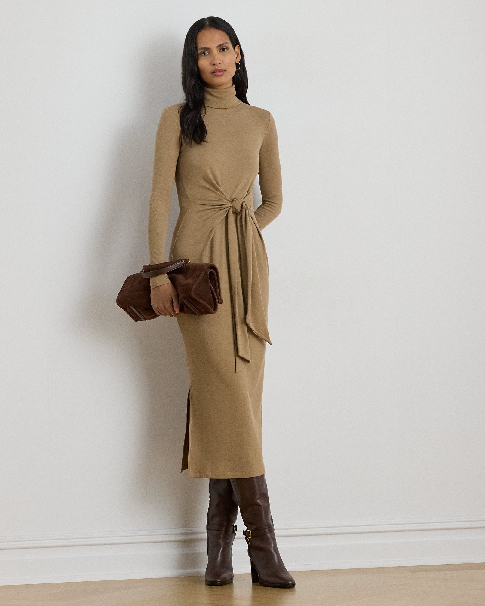 Ralph Lauren TieFront Turtleneck Dress