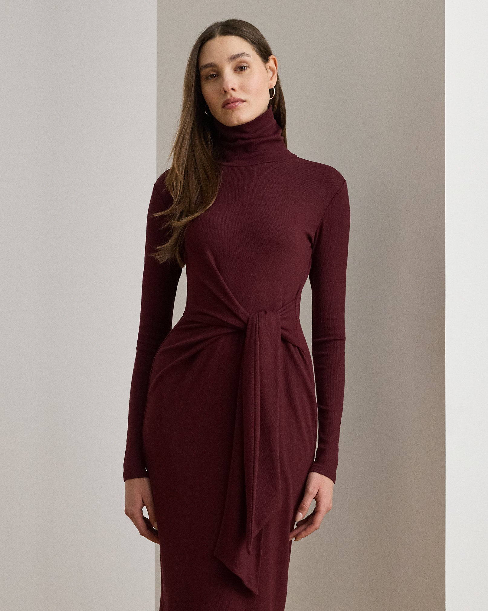 Ralph Lauren TieFront Turtleneck Dress