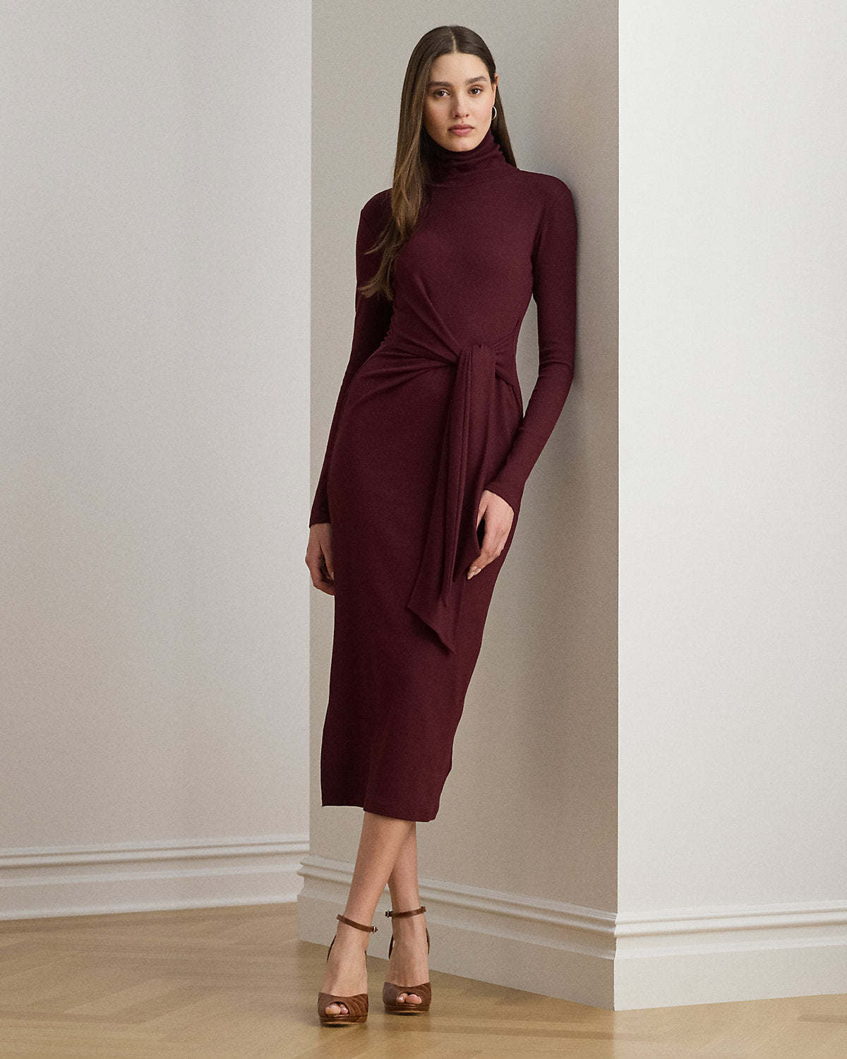 Ralph Lauren TieFront Turtleneck Dress
