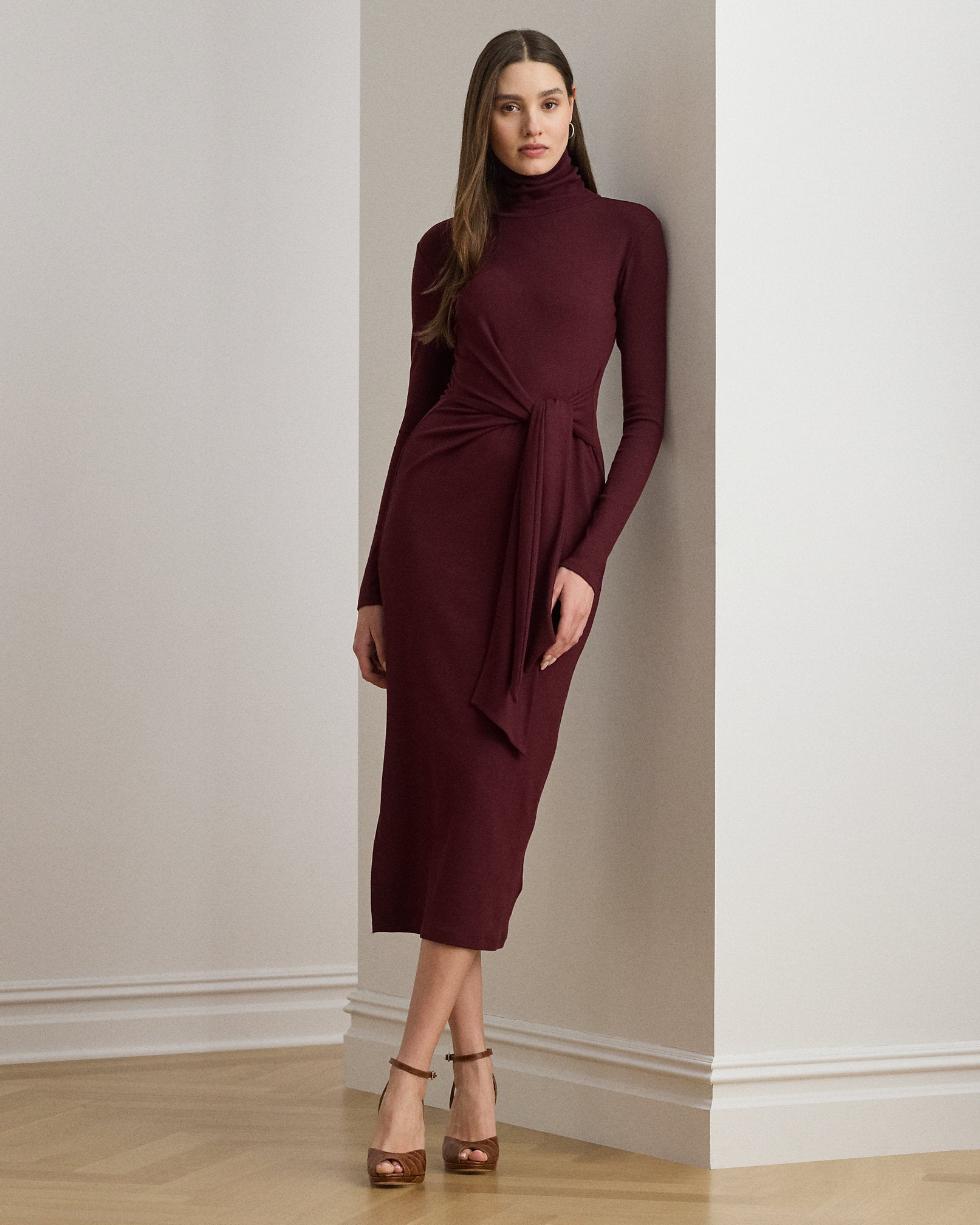 Ralph Lauren TieFront Turtleneck Dress