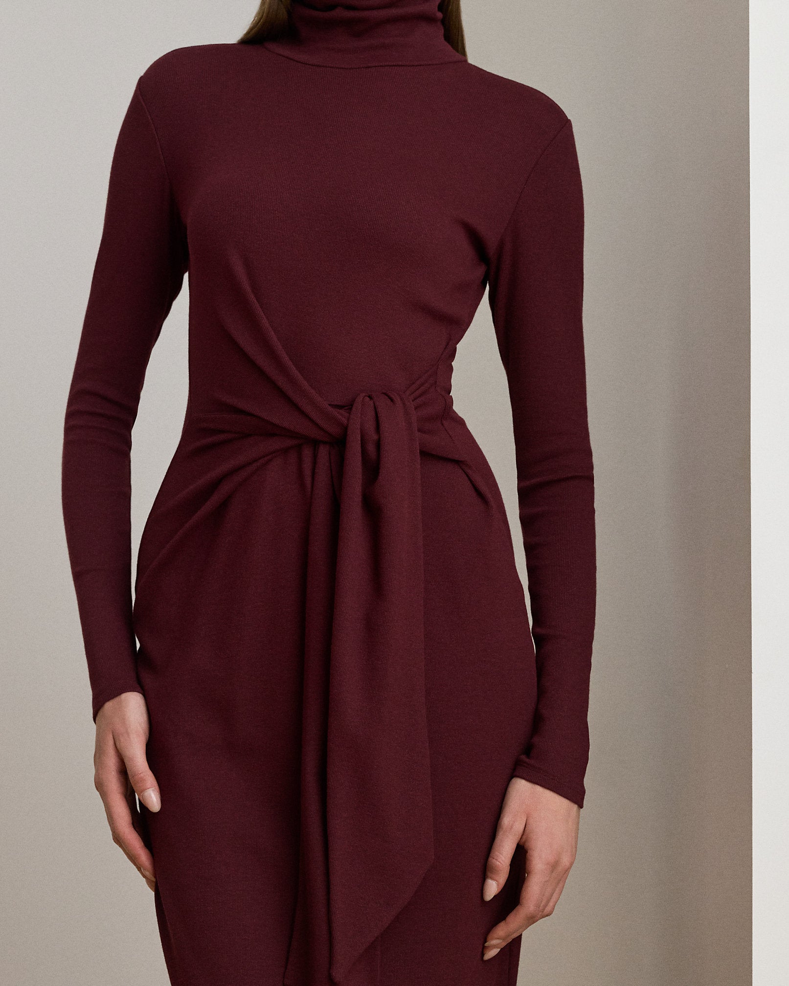 Ralph Lauren TieFront Turtleneck Dress