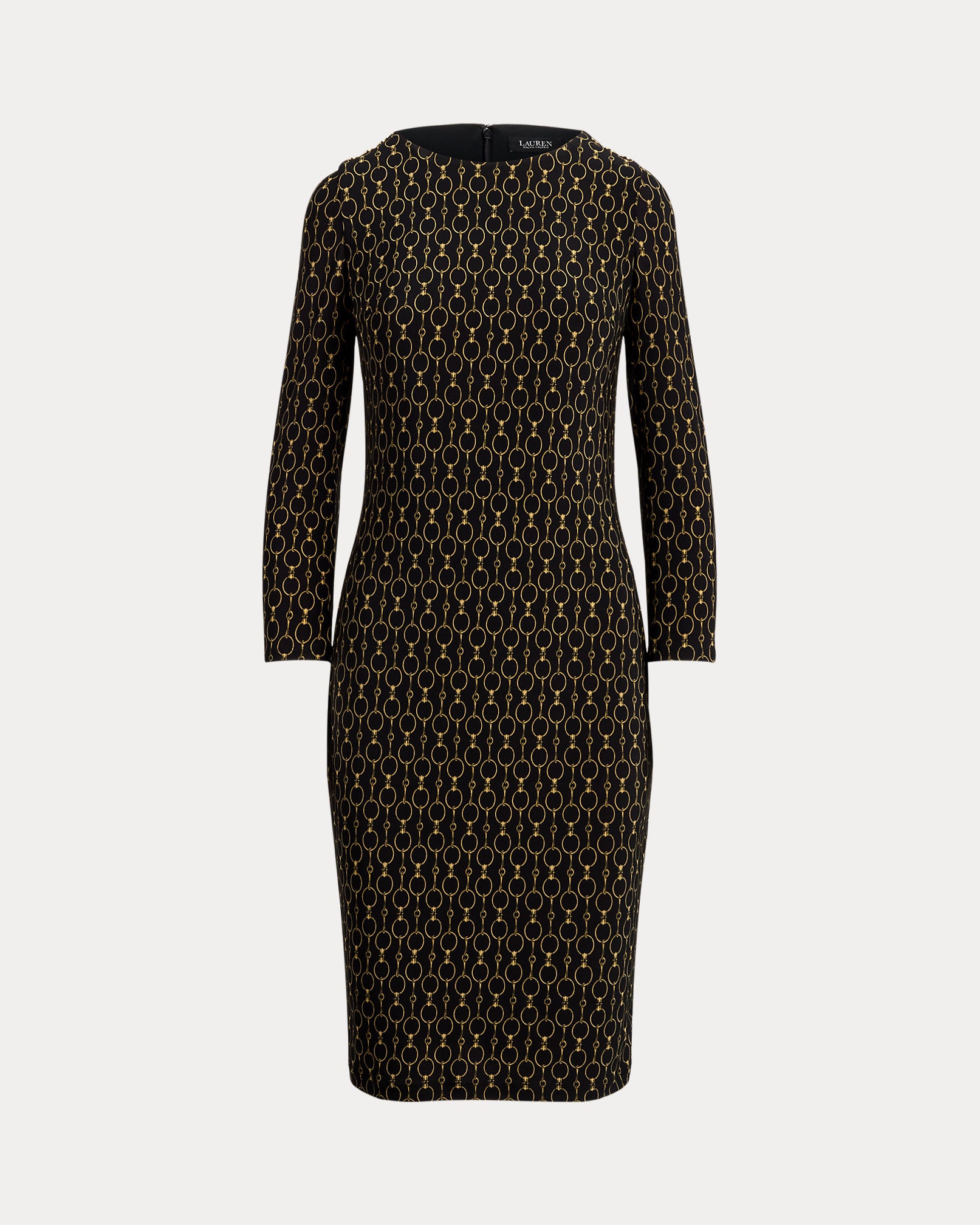 Ralph Lauren ChainPrint ThreeQuarterSleeve Dress
