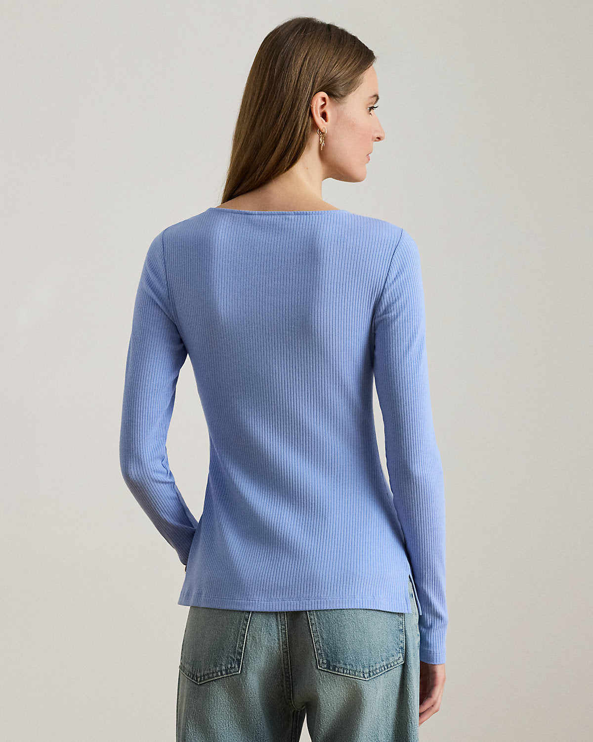 Ralph Lauren RibKnit LongSleeve Scoopneck Tee