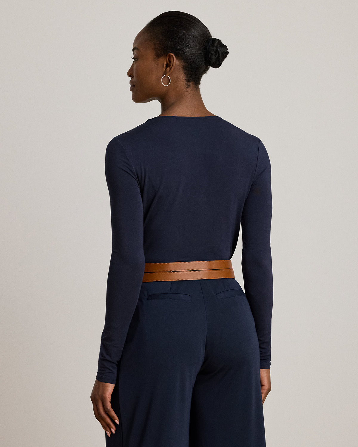 Ralph Lauren Stretch Jersey Asymmetrical Top