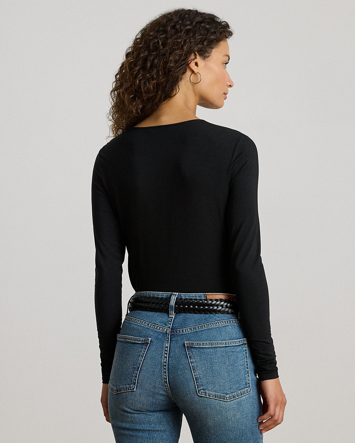 Ralph Lauren Stretch Jersey Asymmetrical Top