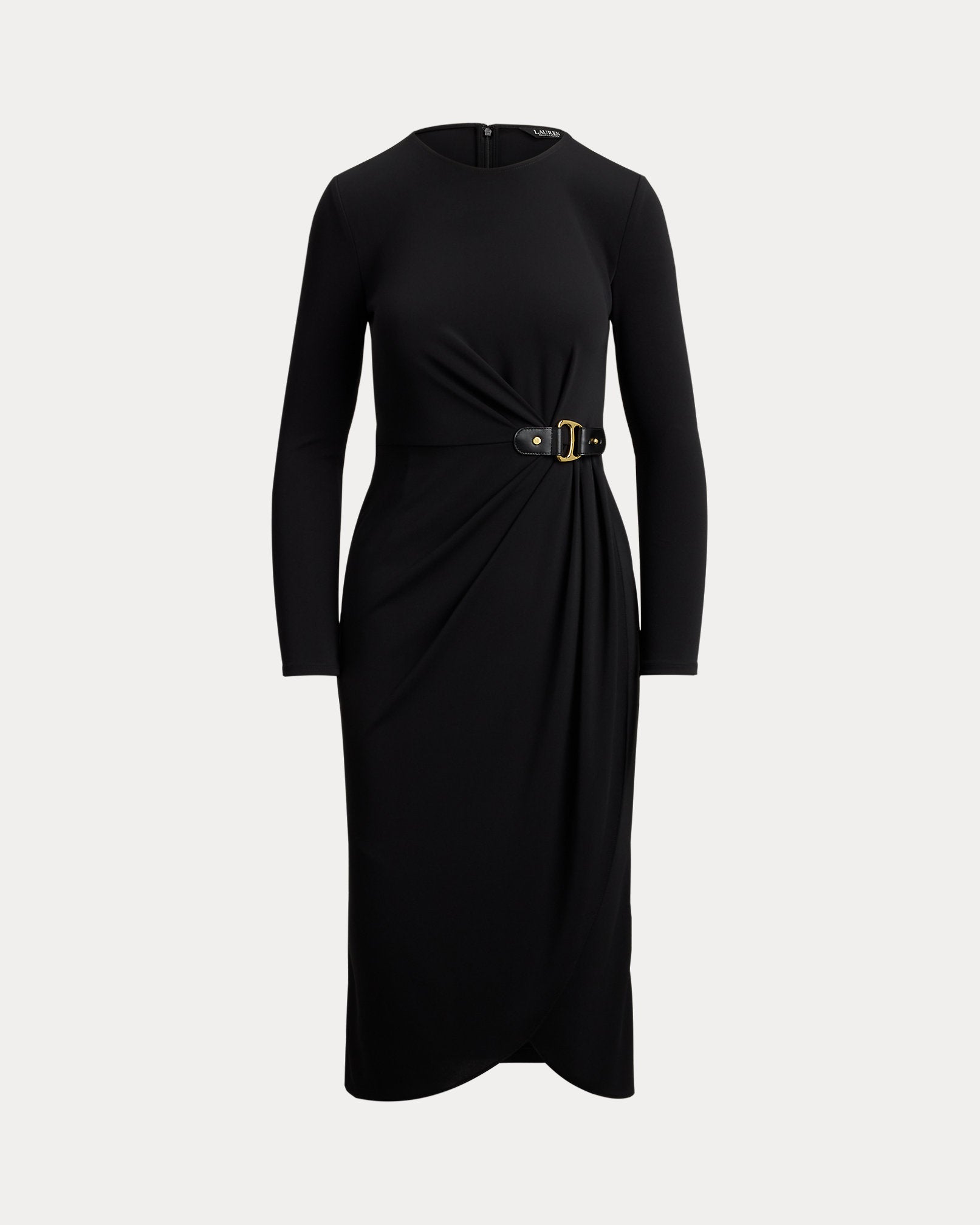 Ralph Lauren BuckleTrim Stretch Jersey Dress