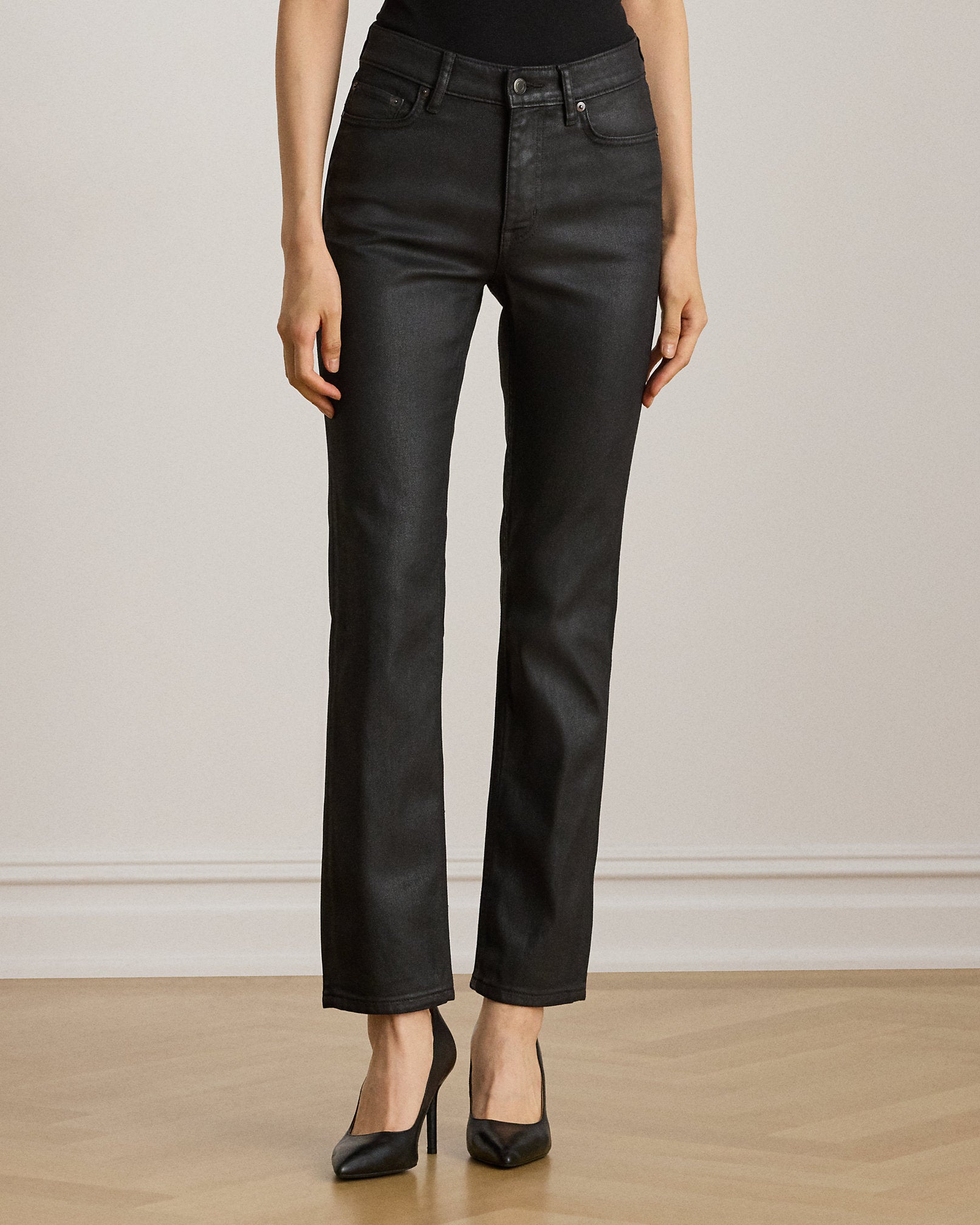 Ralph Lauren Coated HighRise Straight Ankle Jean