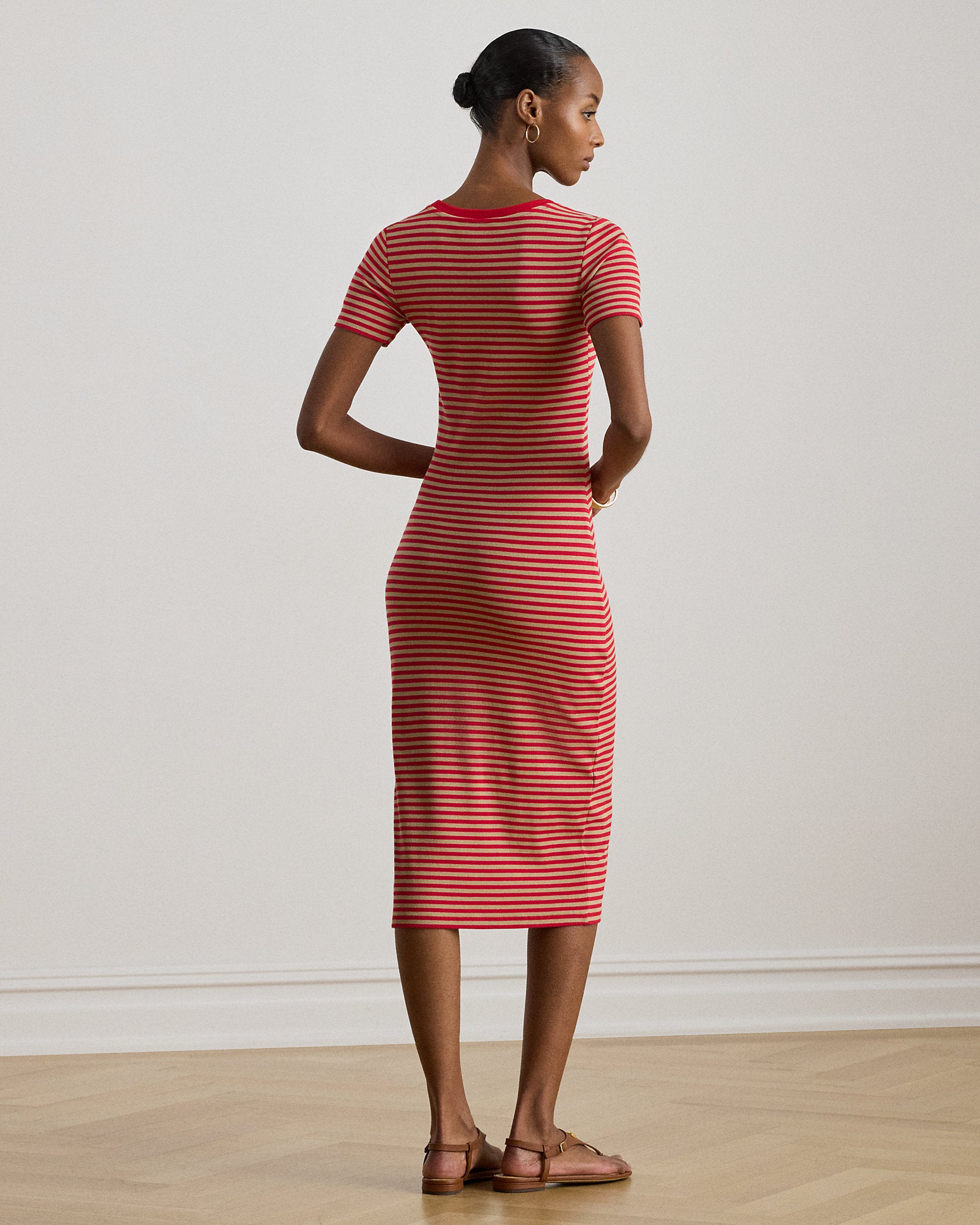 Ralph Lauren Striped CottonBlend Ribbed Tee Dress
