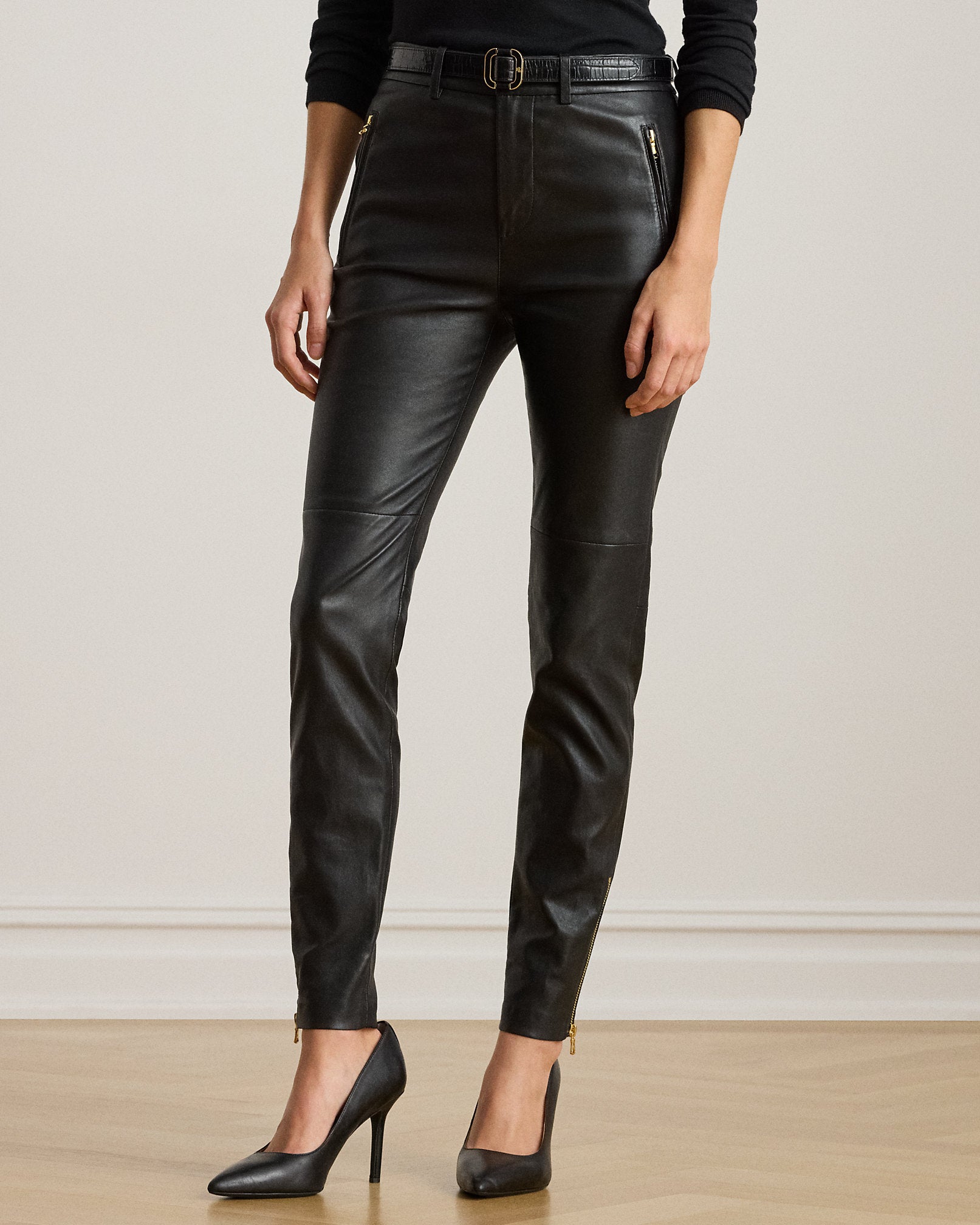 Ralph Lauren Lambskin Skinny Ankle Pant