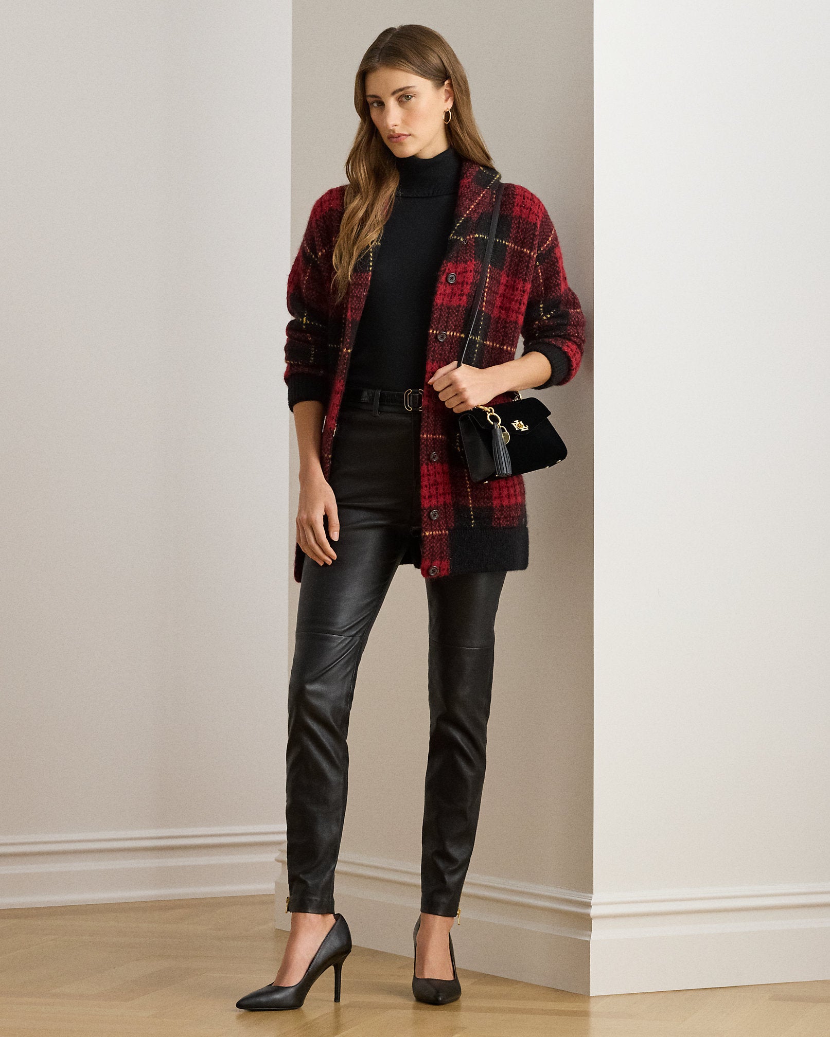 Ralph Lauren Lambskin Skinny Ankle Pant