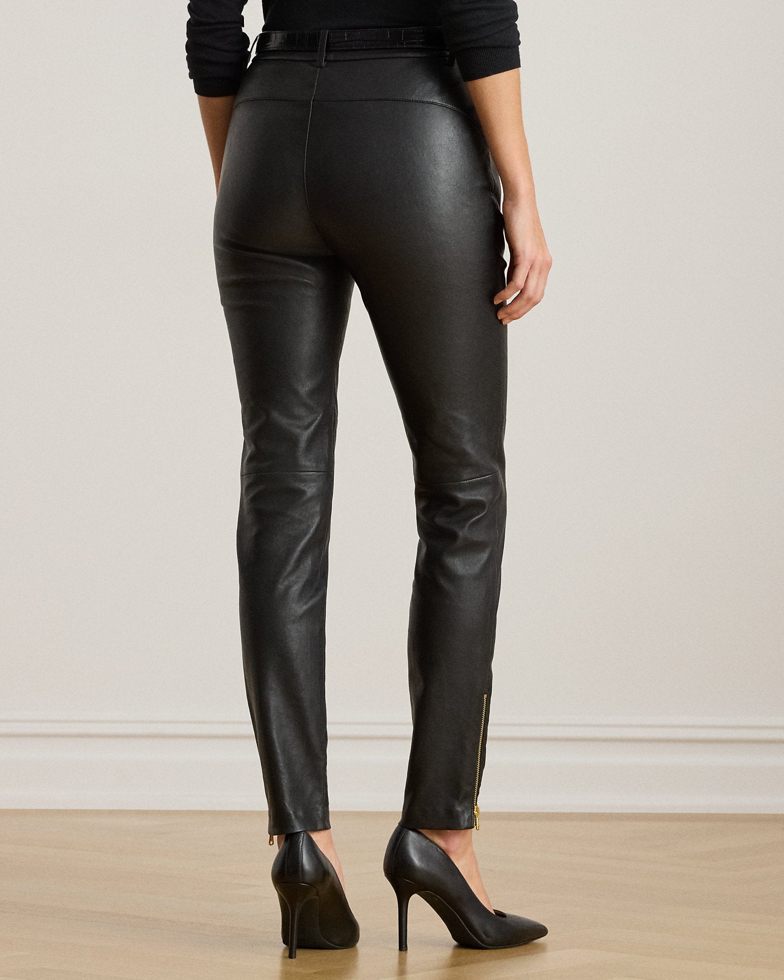 Ralph Lauren Lambskin Skinny Ankle Pant