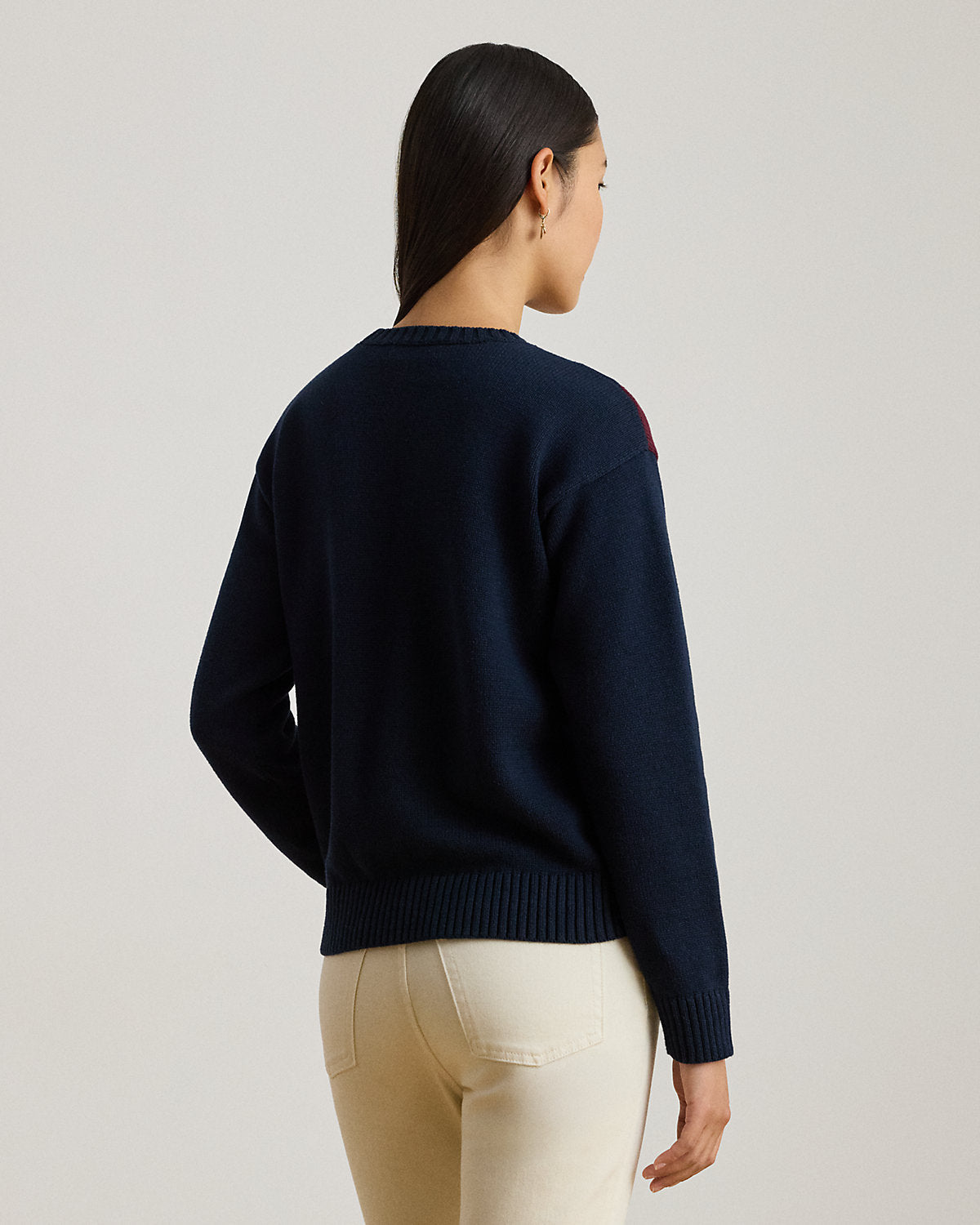 Ralph Lauren ColorBlocked Crest Cotton Sweater