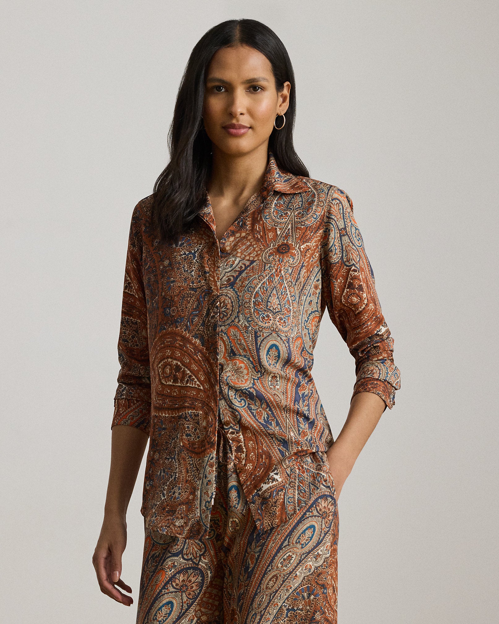 Ralph Lauren Classic Fit Paisley Crepe Shirt