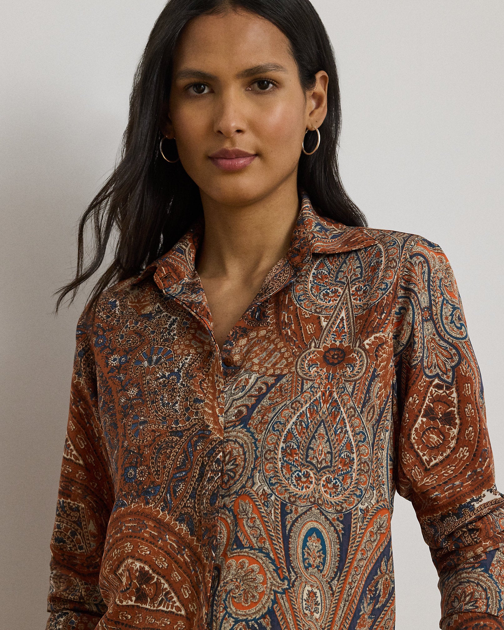 Ralph Lauren Classic Fit Paisley Crepe Shirt