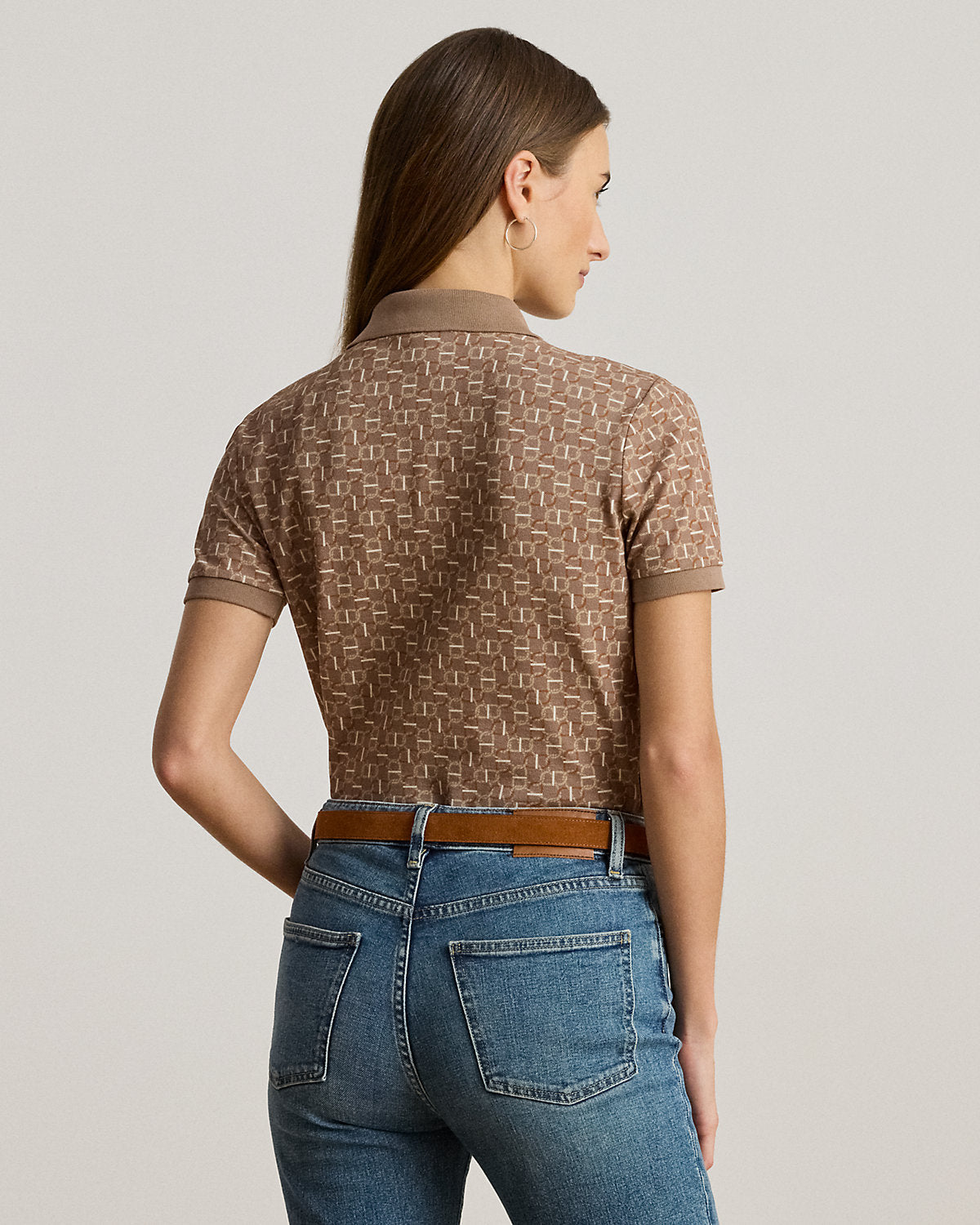 Ralph Lauren GeoPrint Stretch Piqué Polo Shirt