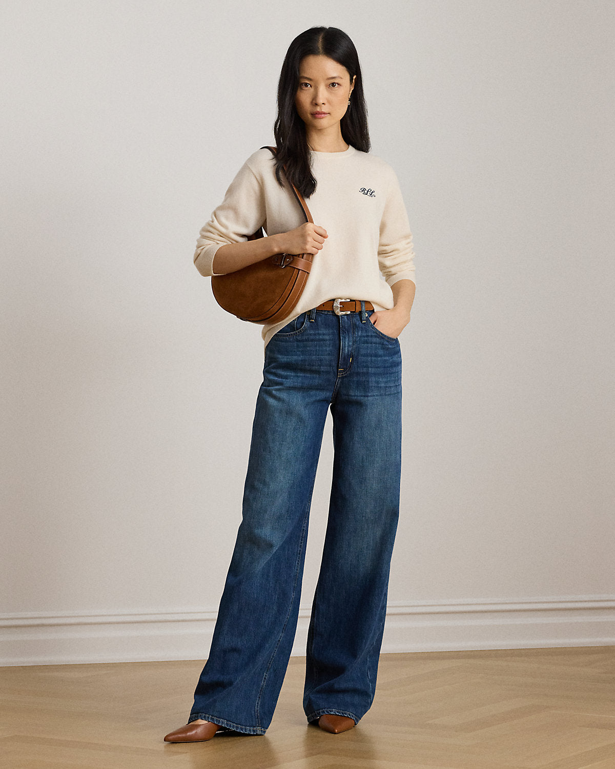 Ralph Lauren Embroidered Cashmere Crewneck Sweater