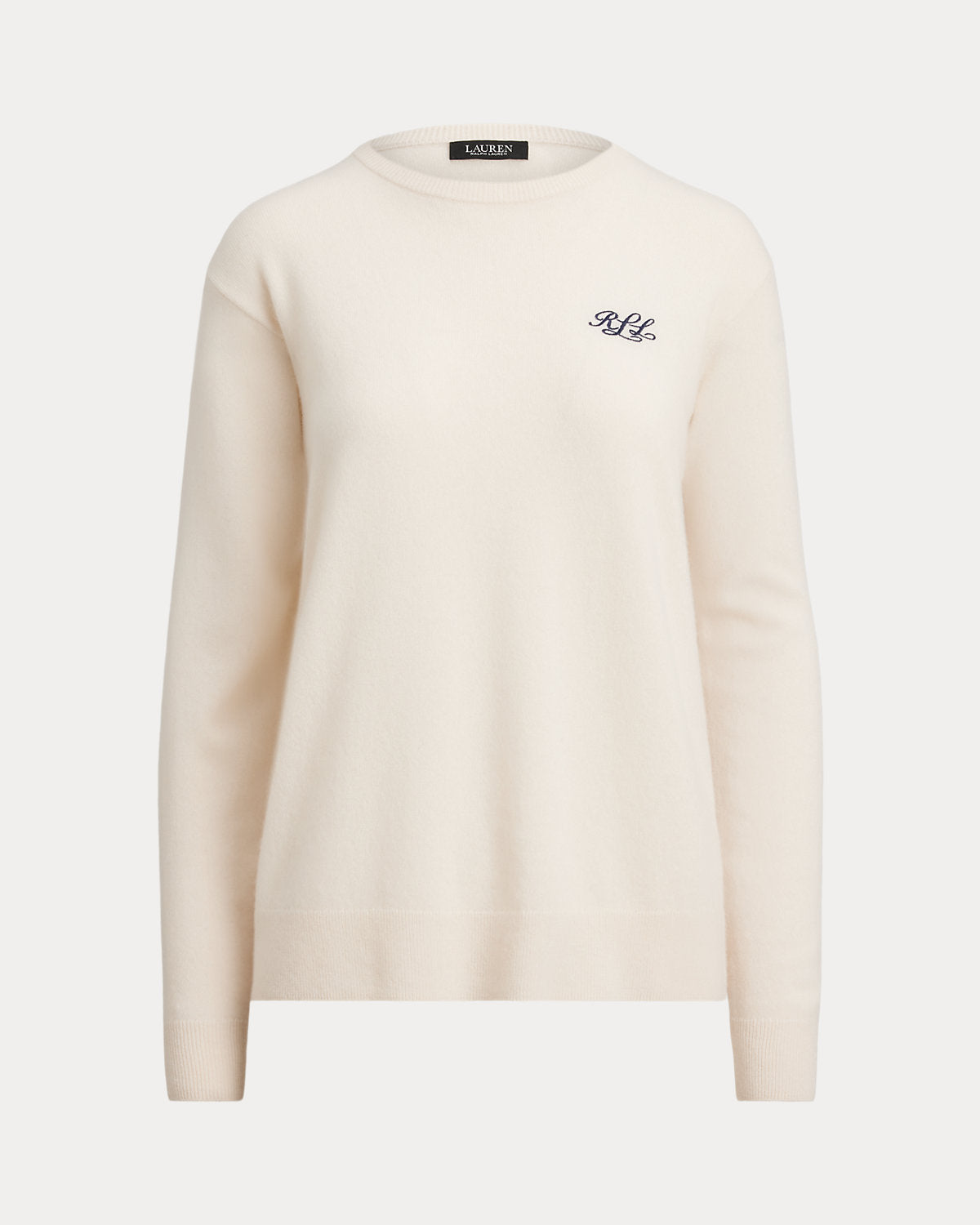 Ralph Lauren Embroidered Cashmere Crewneck Sweater