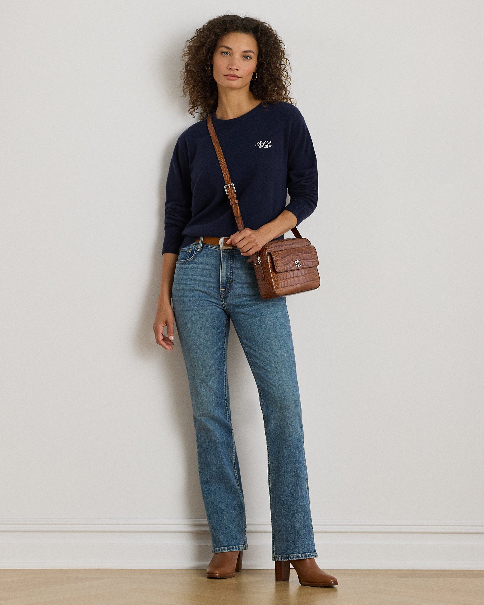 Ralph Lauren Embroidered Cashmere Crewneck Sweater