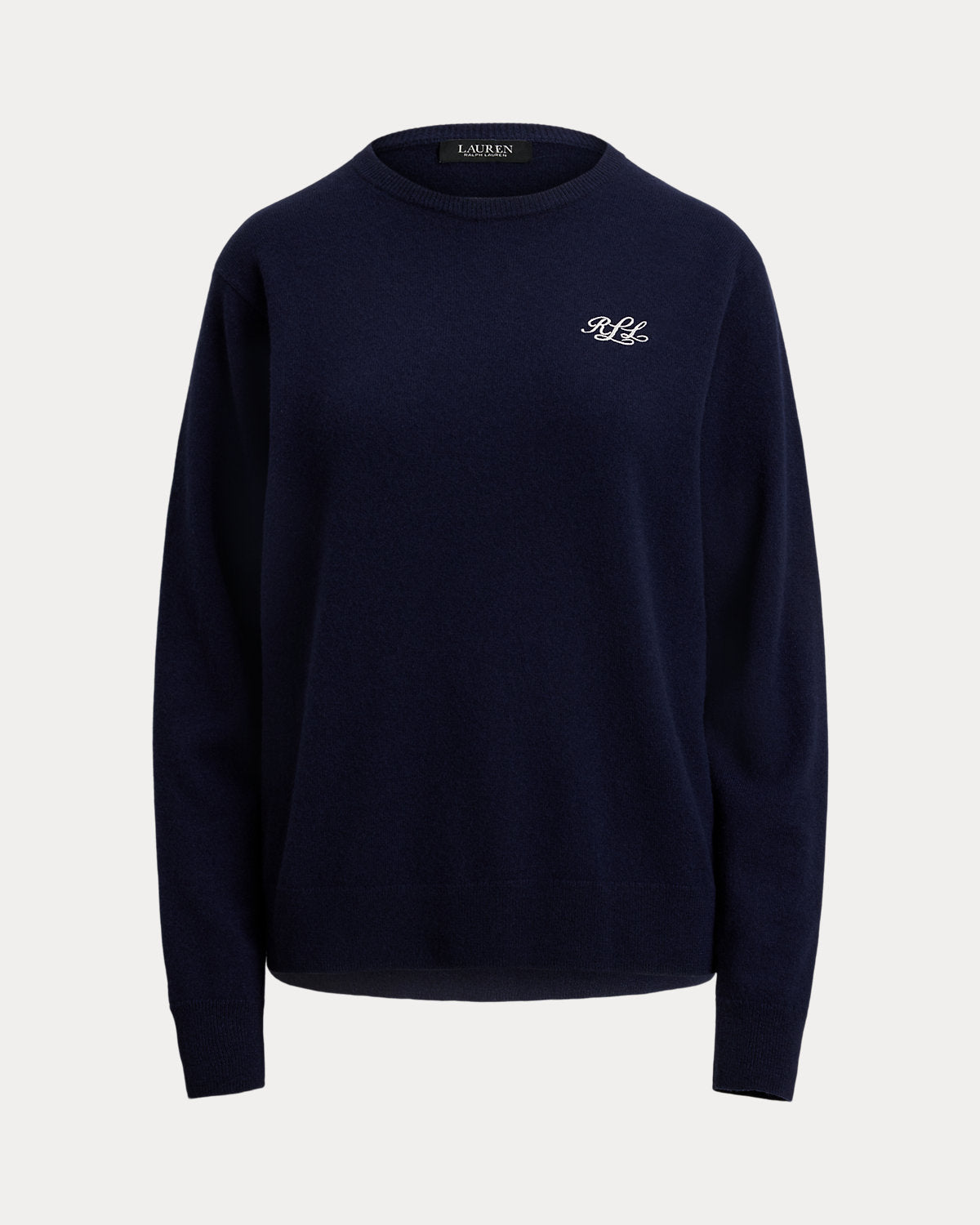 Ralph Lauren Embroidered Cashmere Crewneck Sweater