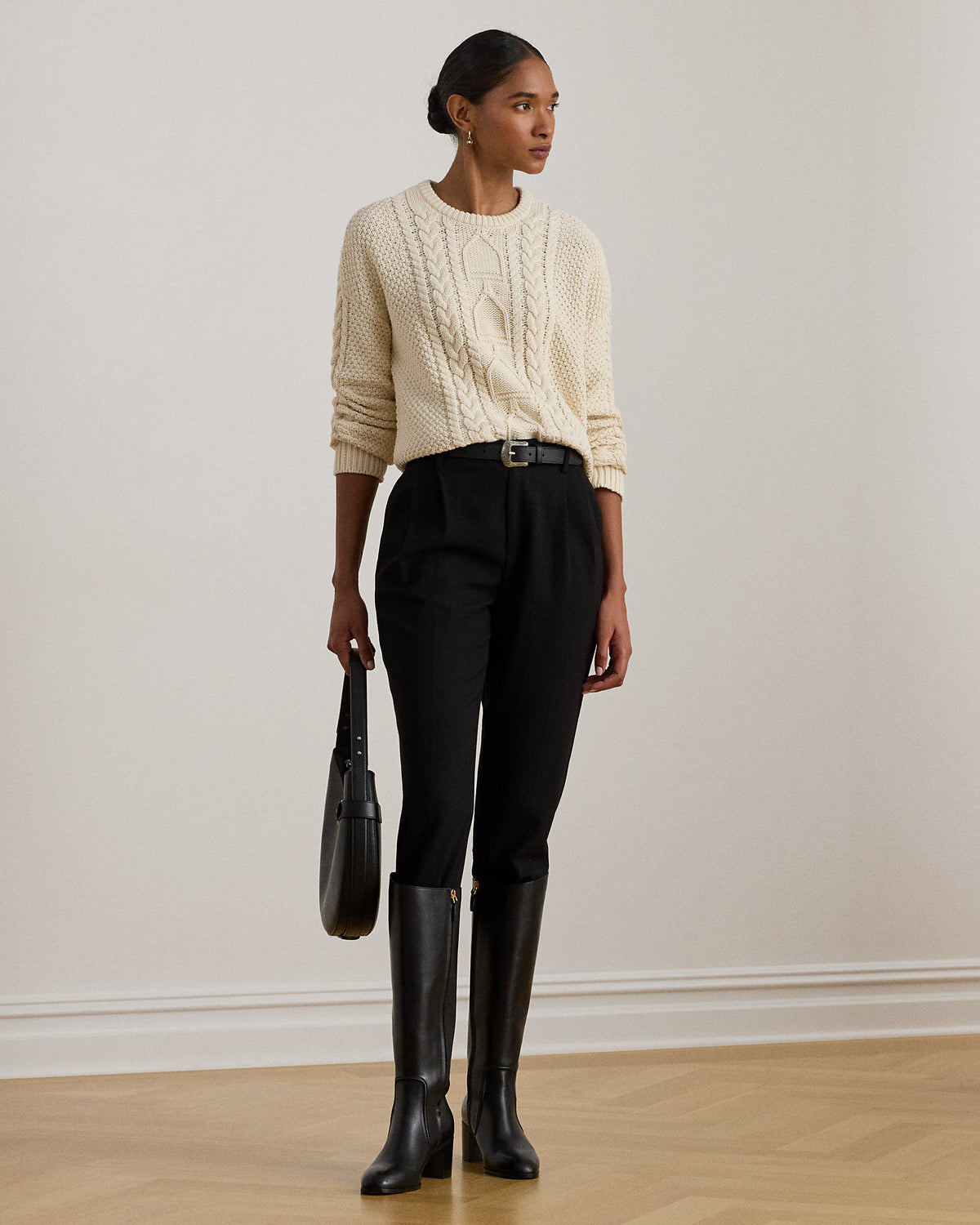 Ralph Lauren CableKnit Cotton Crewneck Sweater