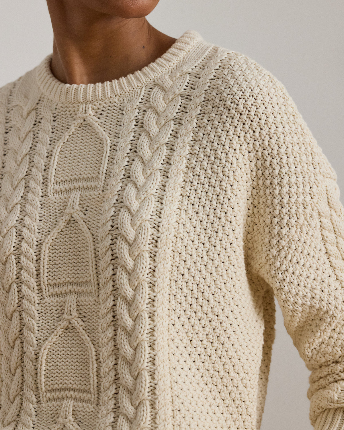 Ralph Lauren CableKnit Cotton Crewneck Sweater