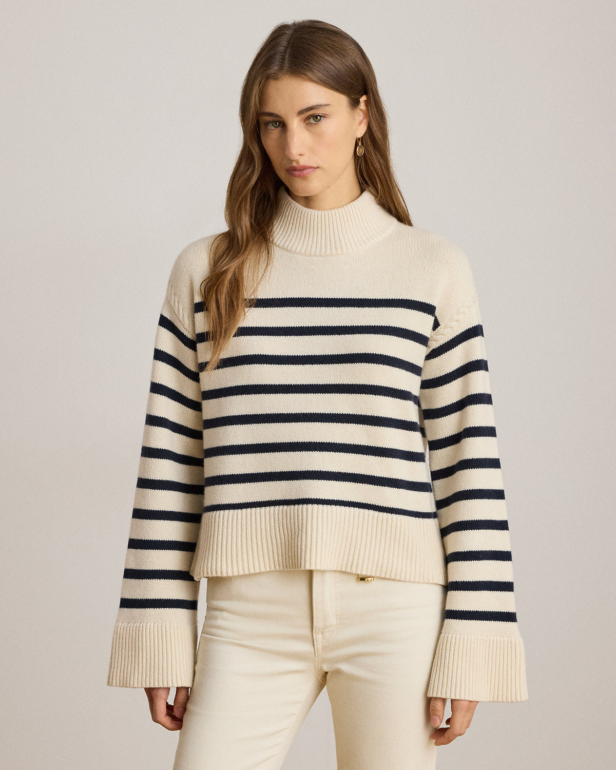 Ralph Lauren Striped WoolBlend Mockneck Sweater