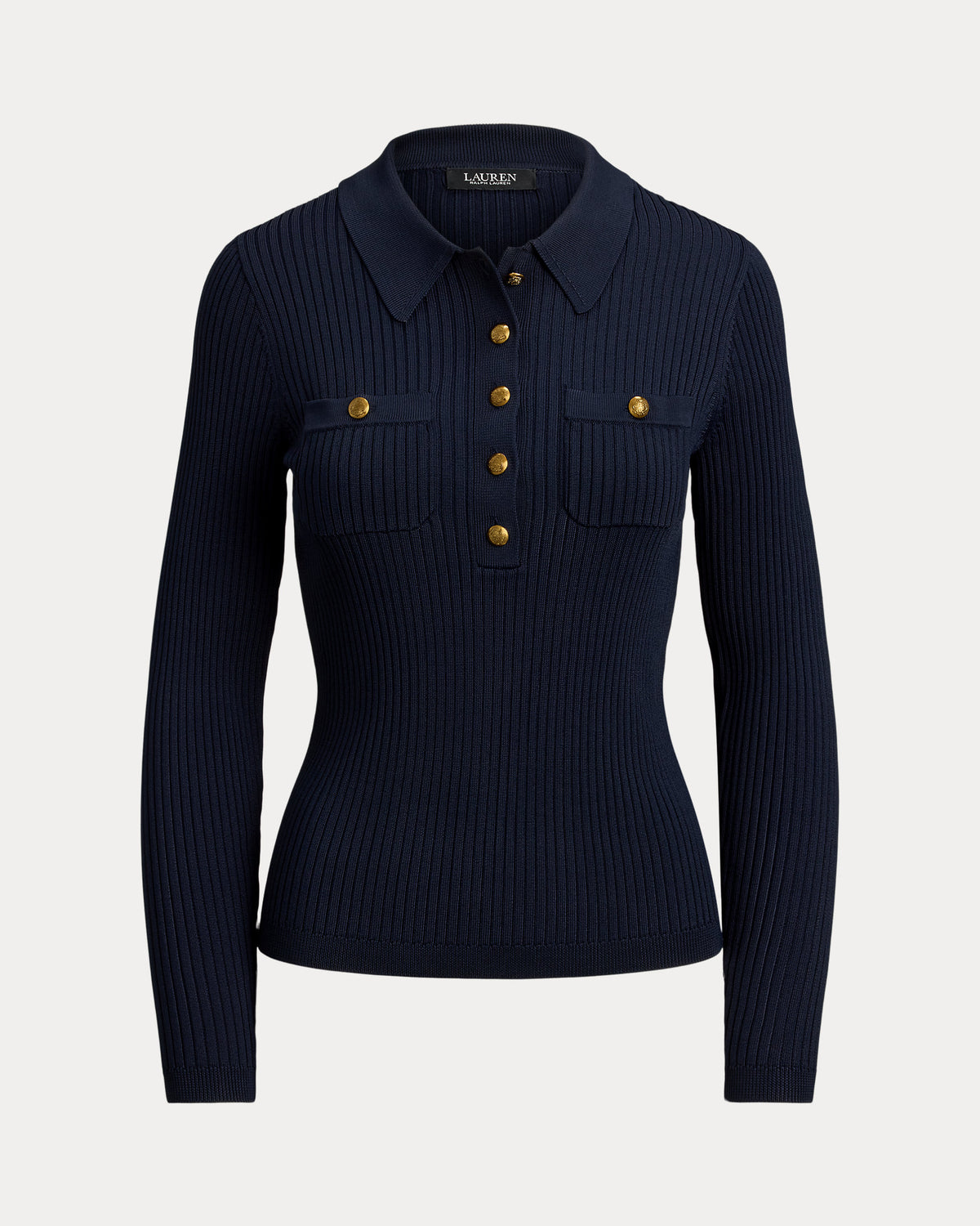Ralph Lauren RibKnit LongSleeve Polo Sweater