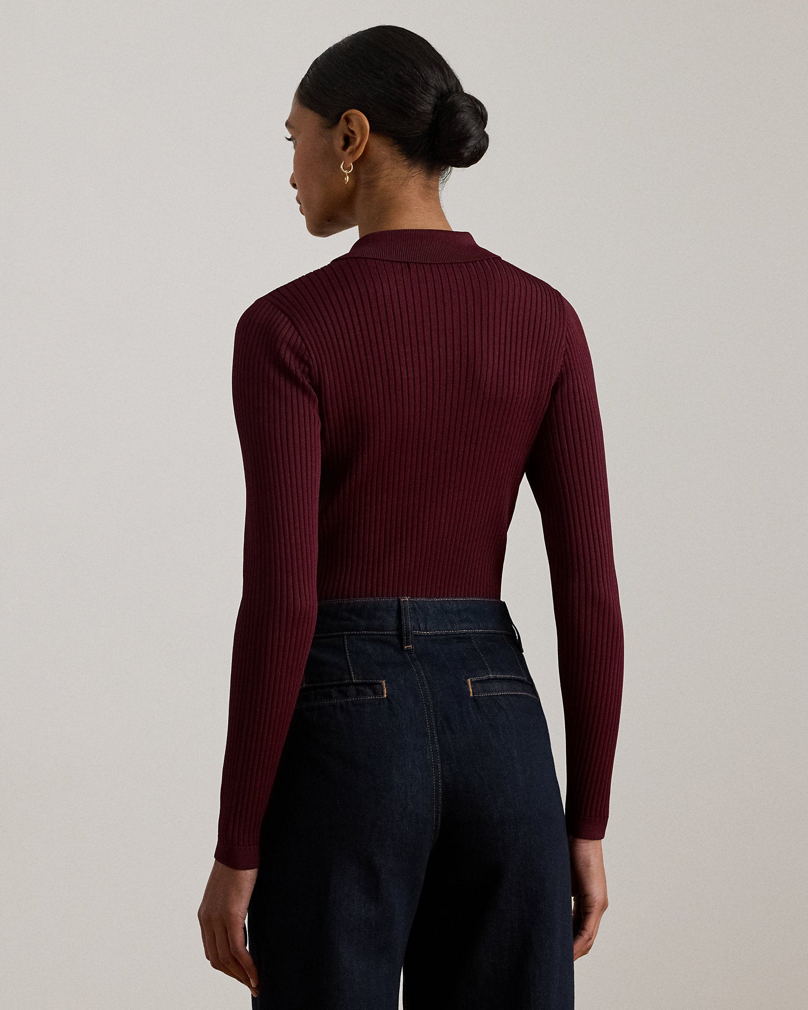 Ralph Lauren RibKnit LongSleeve Polo Sweater