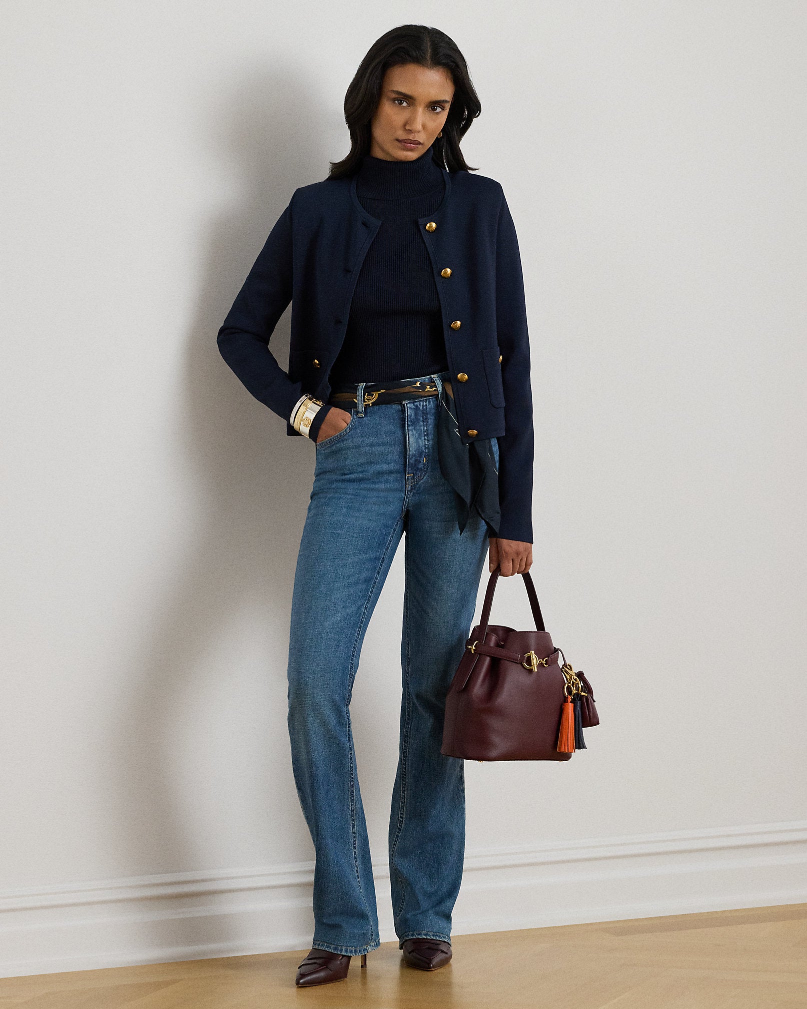 Ralph Lauren Cropped Crewneck Sweater Jacket