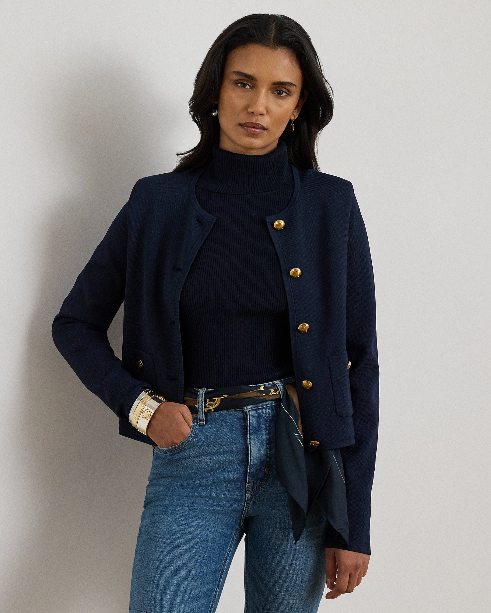 Ralph Lauren Cropped Crewneck Sweater Jacket