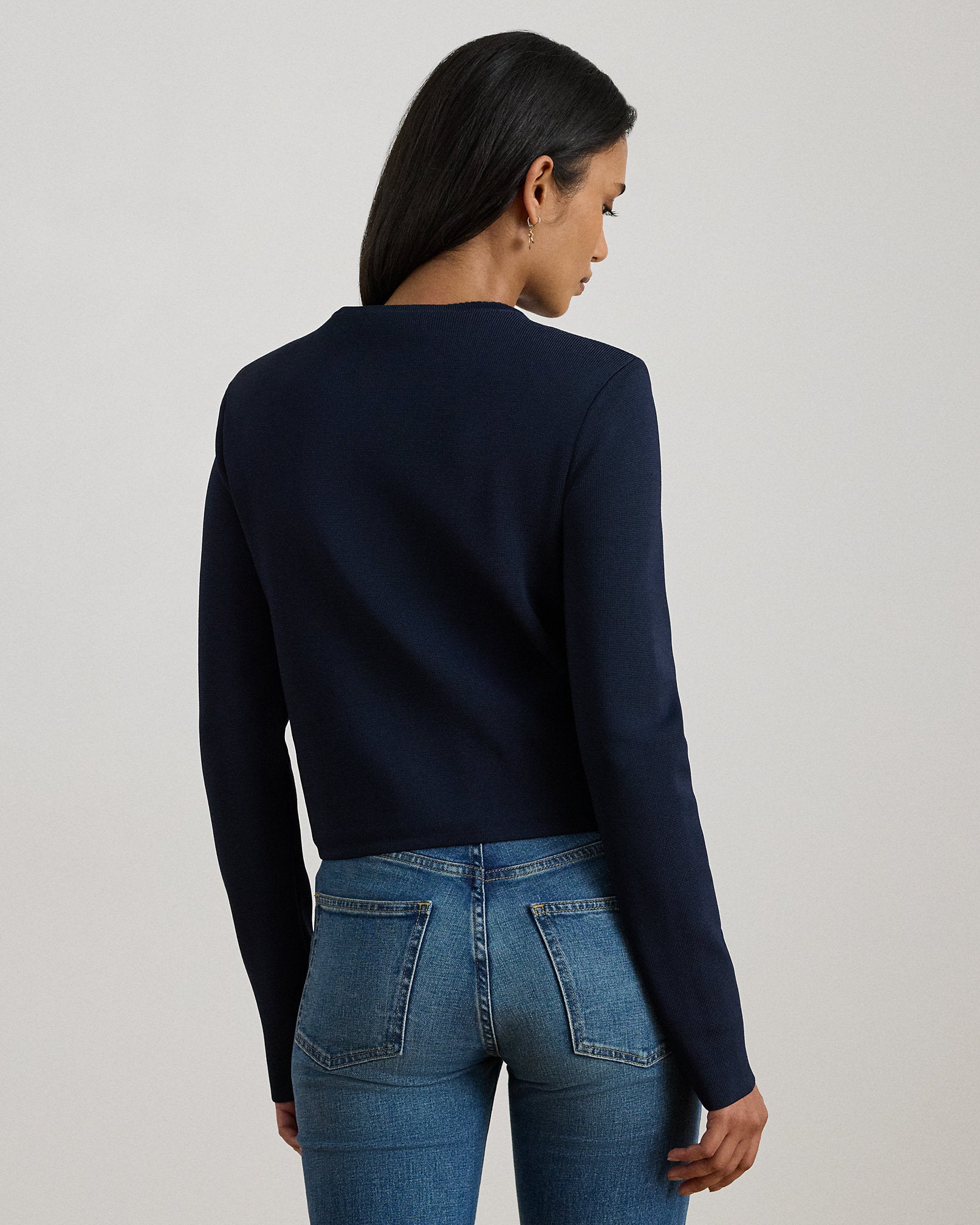 Ralph Lauren Cropped Crewneck Sweater Jacket