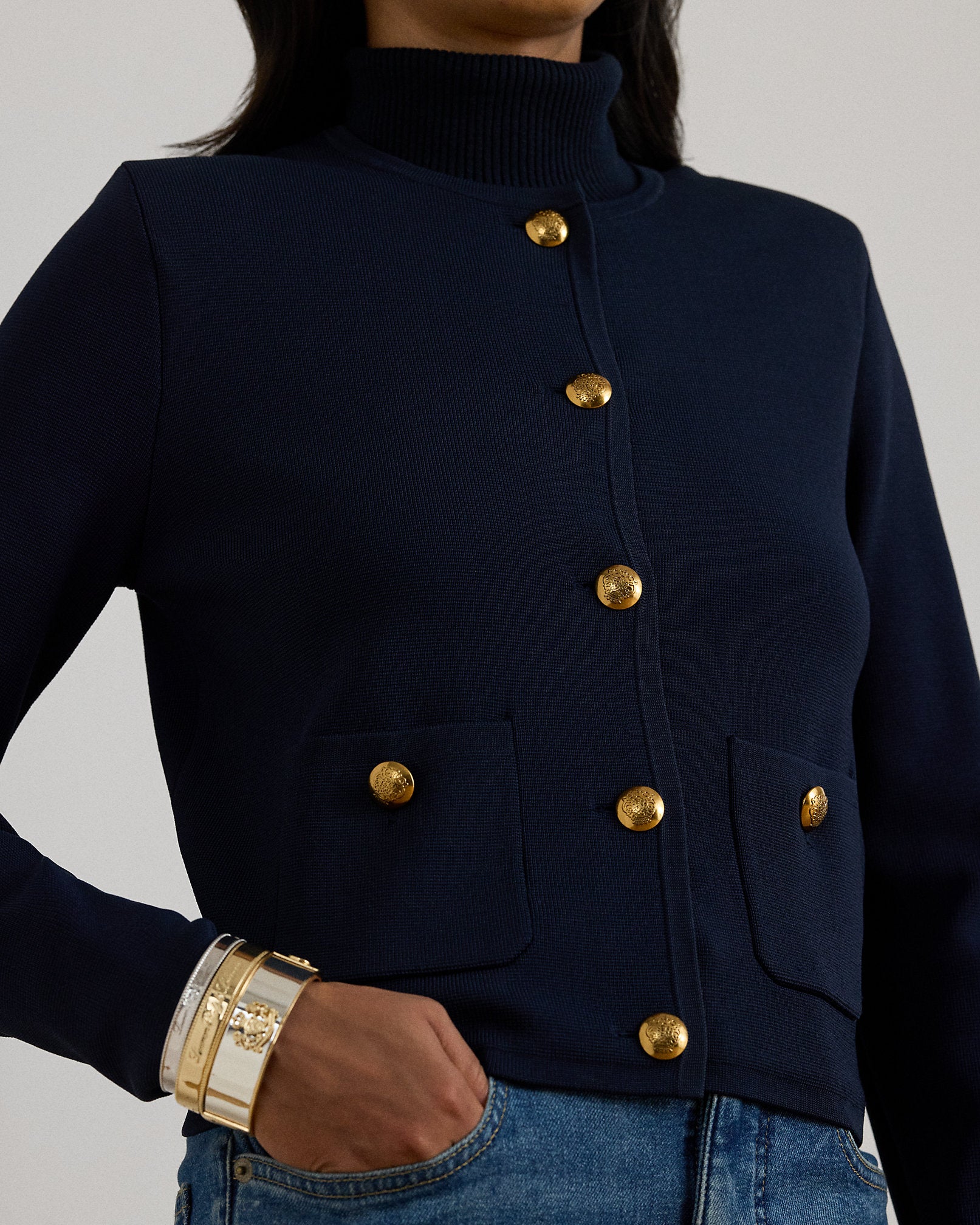 Ralph Lauren Cropped Crewneck Sweater Jacket