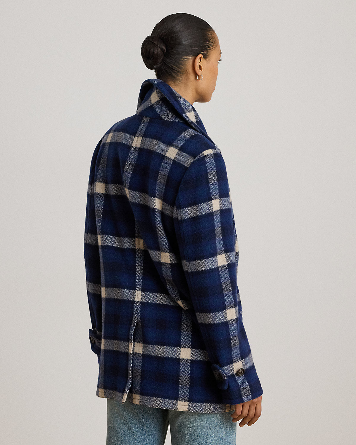 Ralph Lauren DoubleBreasted Plaid Tweed Coat