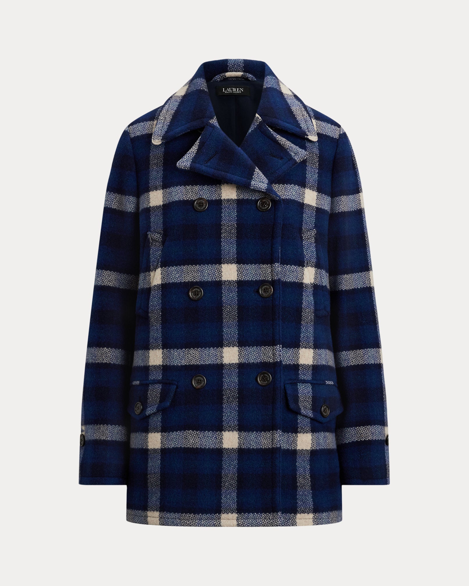 Ralph Lauren DoubleBreasted Plaid Tweed Coat