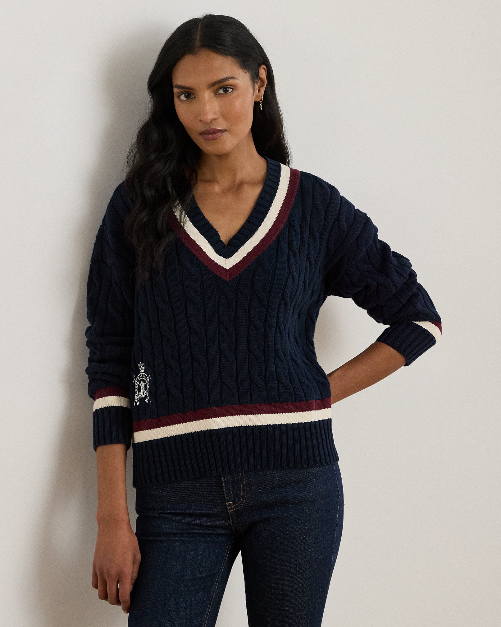 Ralph Lauren CableKnit Cotton Cricket Sweater