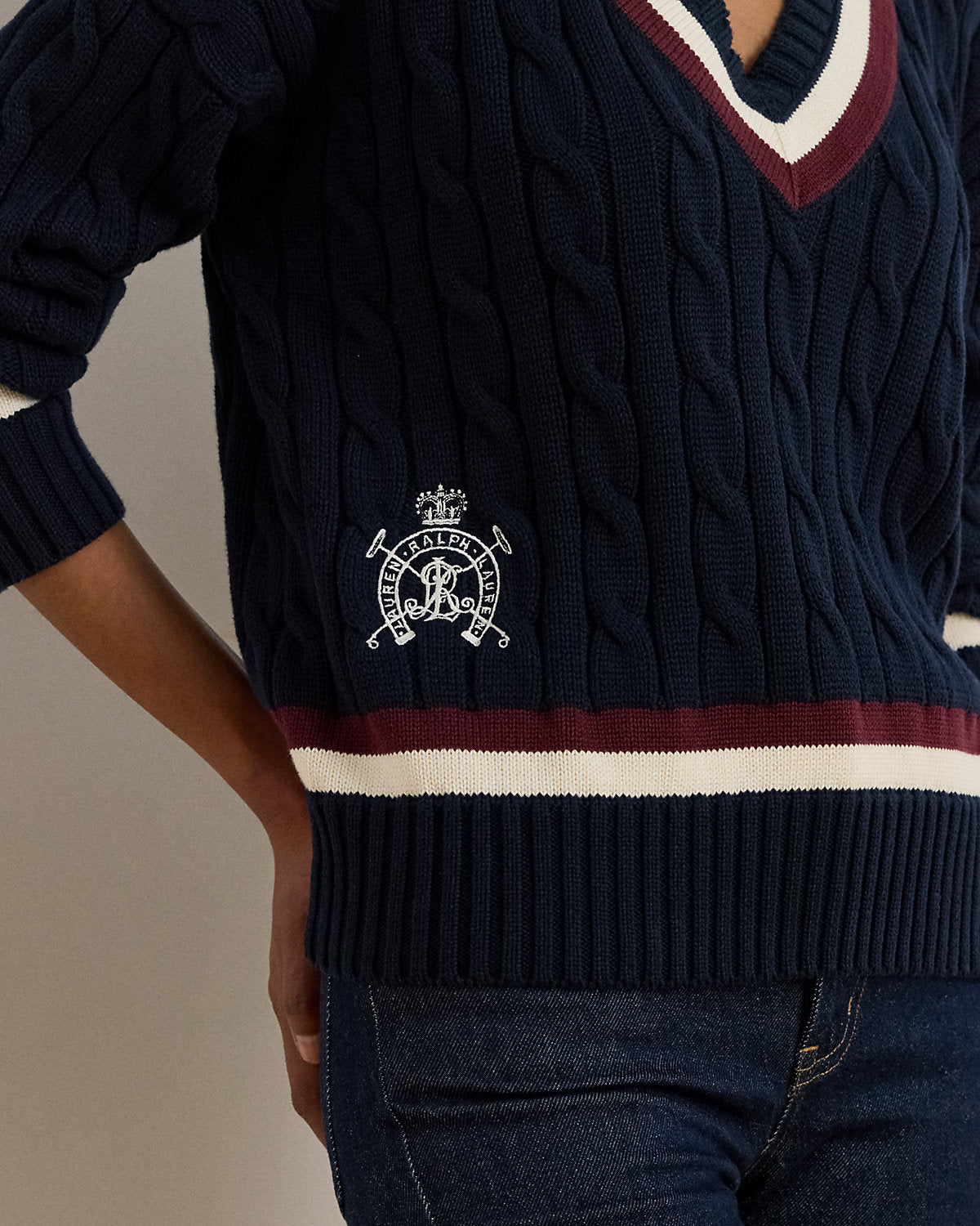 Ralph Lauren CableKnit Cotton Cricket Sweater