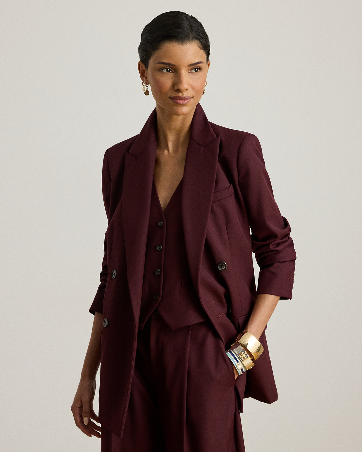 Ralph Lauren DoubleBreasted WoolBlend Twill Blazer