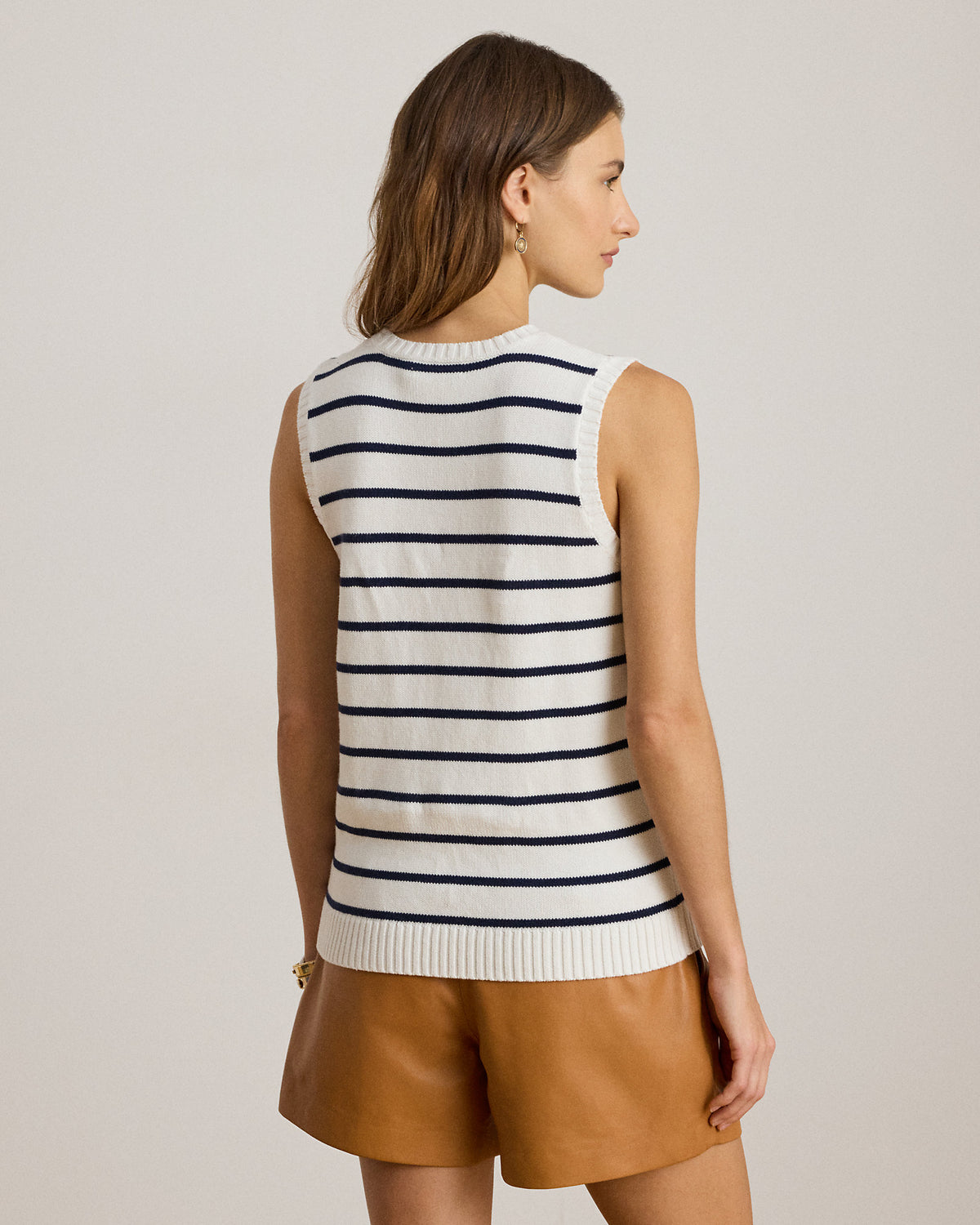 Ralph Lauren Striped Cotton Sleeveless Sweater