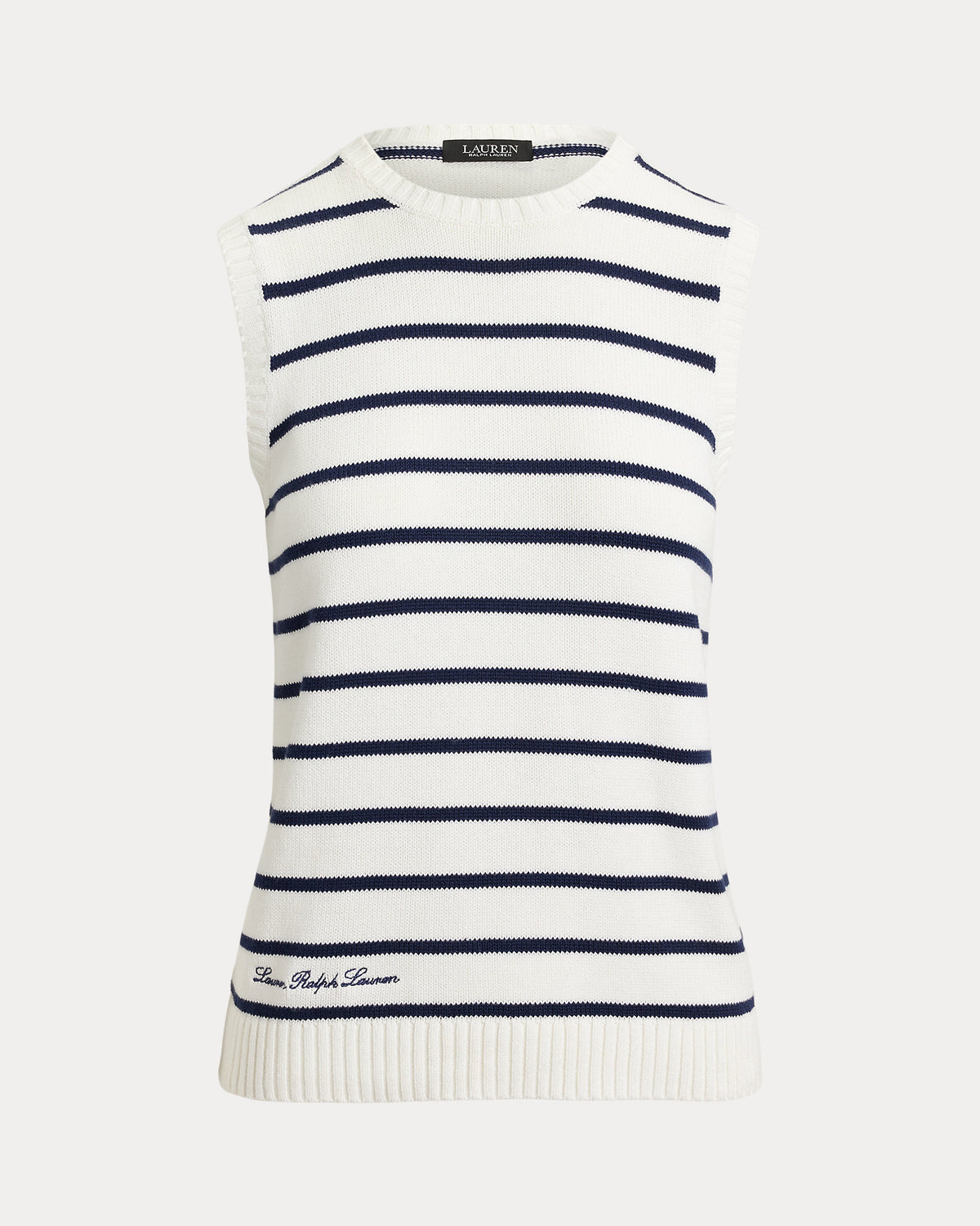 Ralph Lauren Striped Cotton Sleeveless Sweater