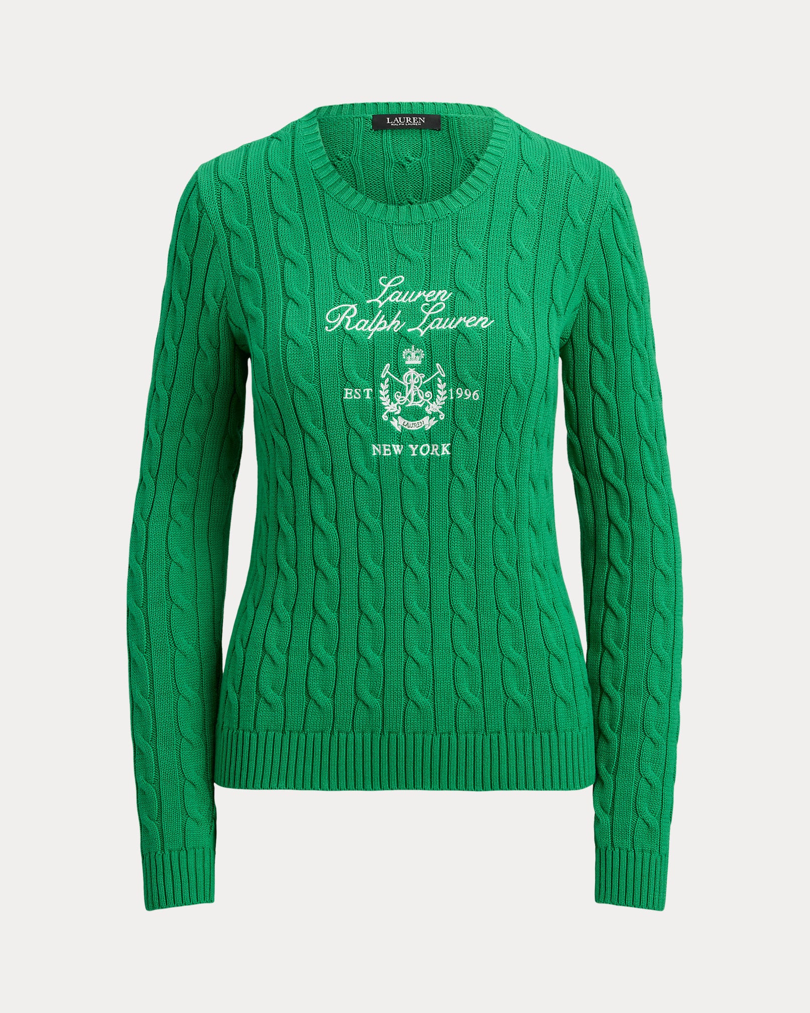 Ralph Lauren EmbroideredCrest CableKnit Sweater