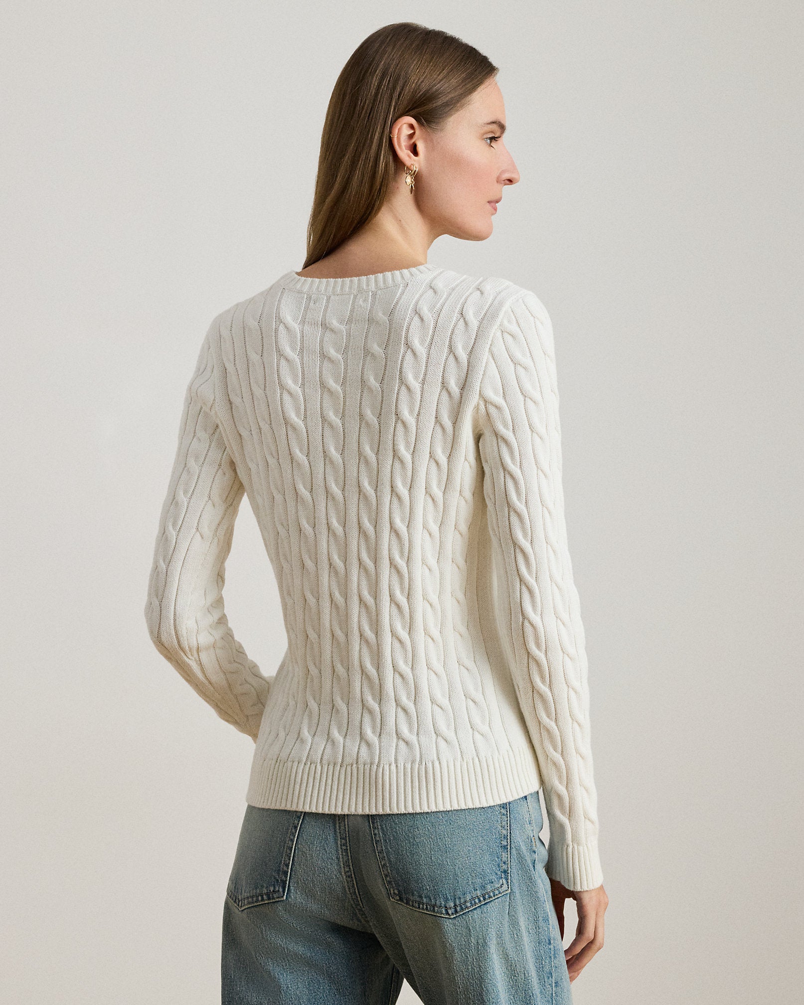 Ralph Lauren EmbroideredCrest CableKnit Sweater