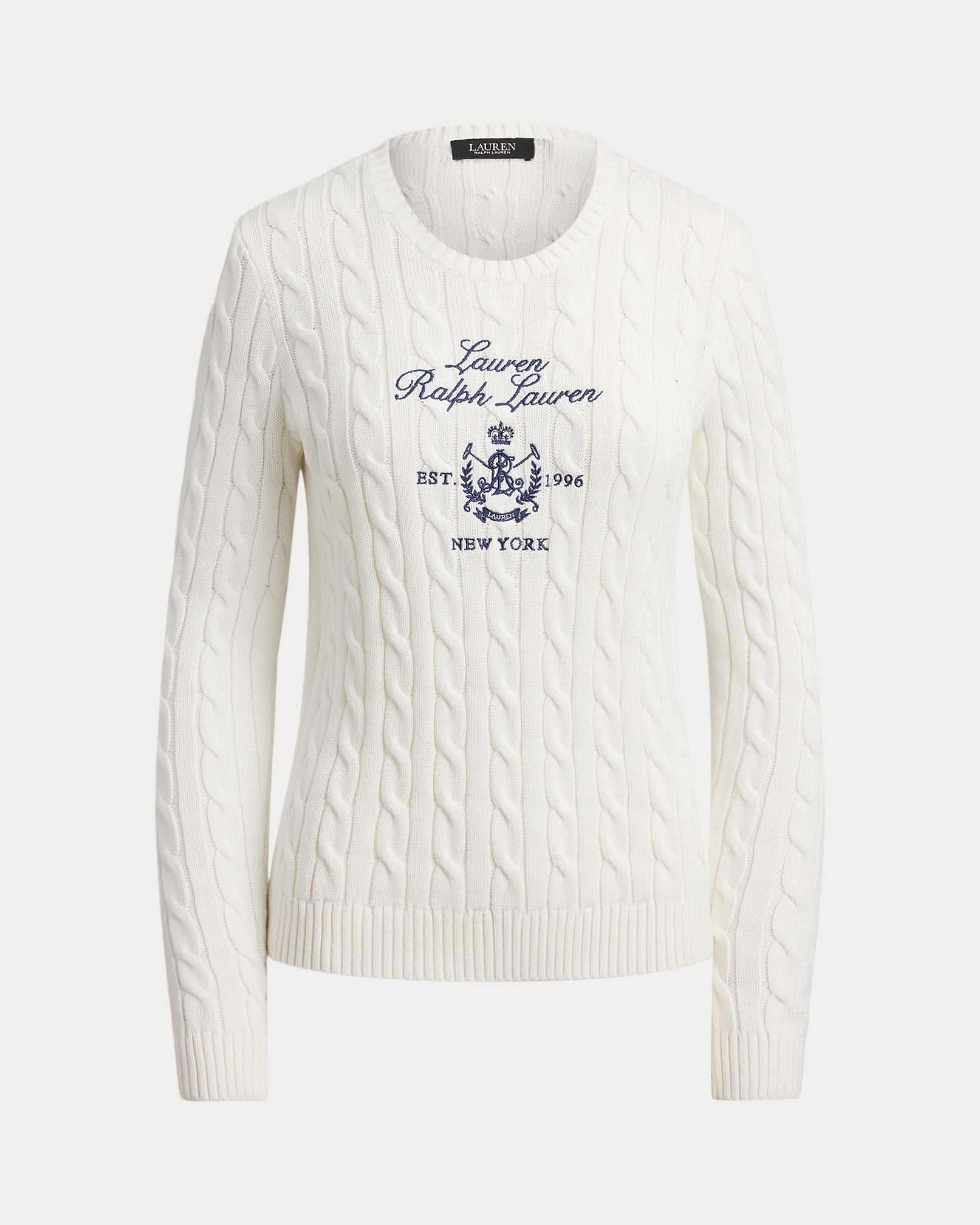 Ralph Lauren EmbroideredCrest CableKnit Sweater