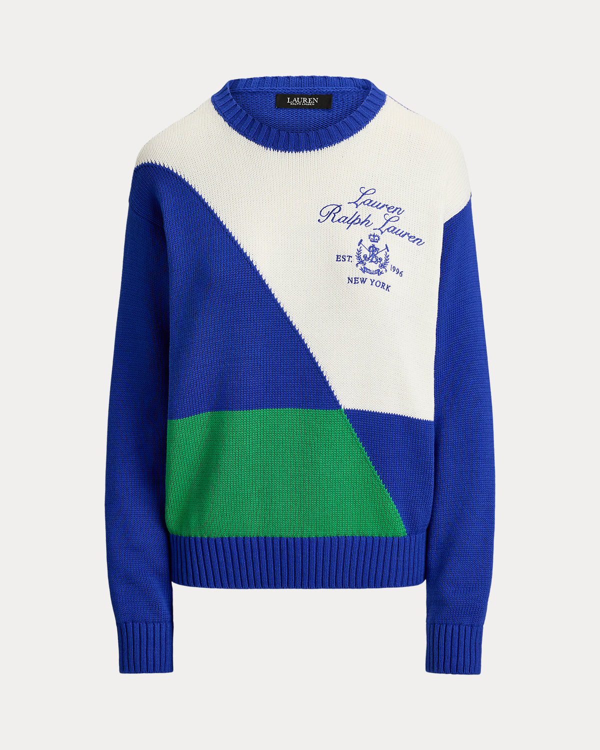 Ralph Lauren ColorBlocked Combed Cotton Sweater