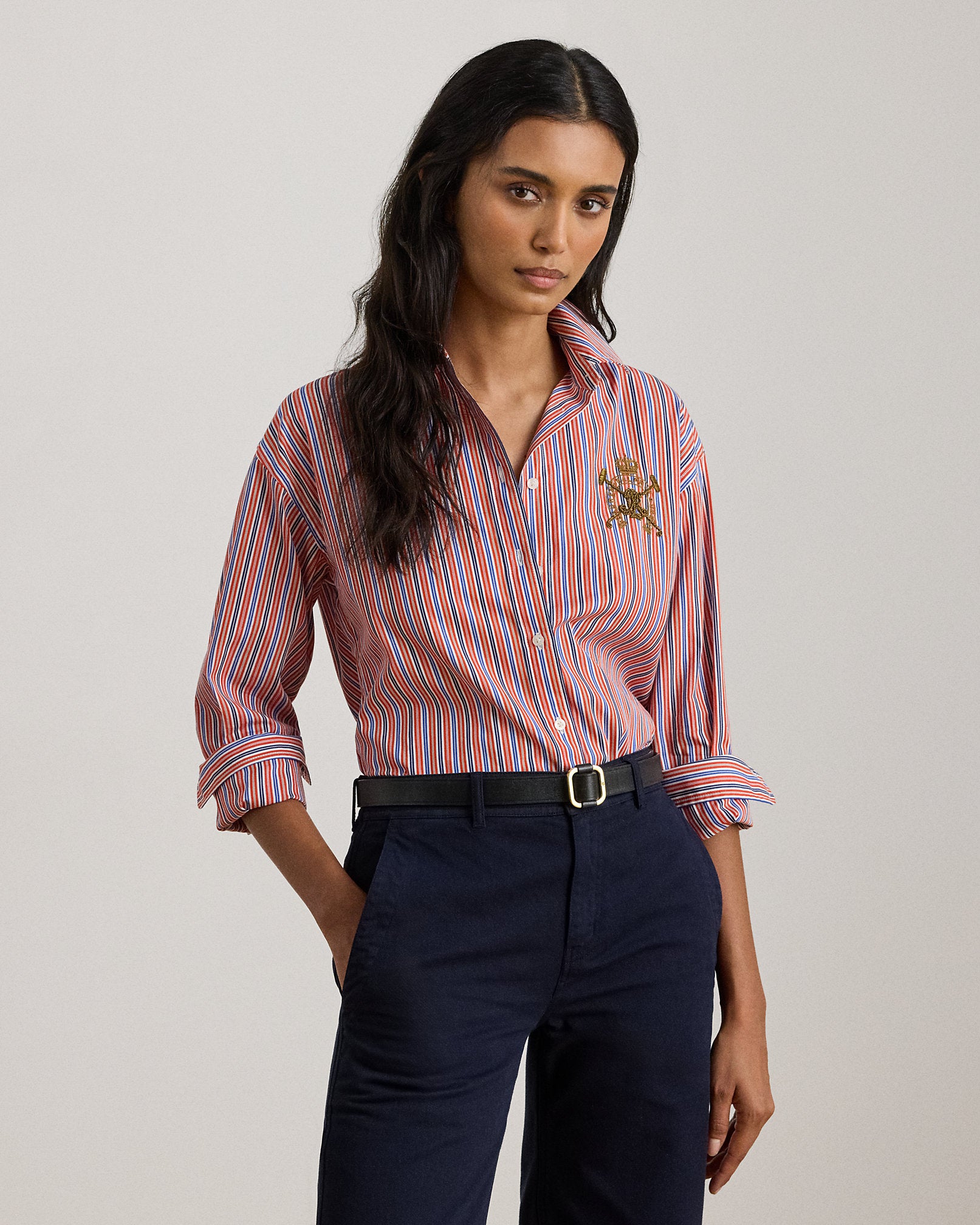 Ralph Lauren Relaxed Fit Striped Broadcloth Shirt