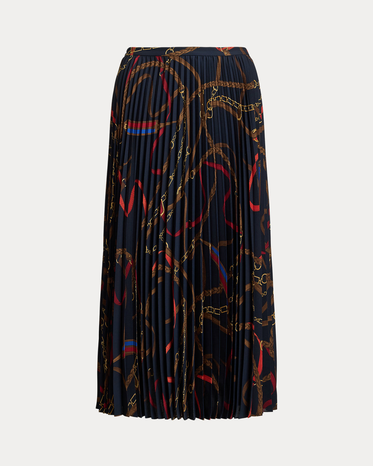 Ralph Lauren BeltingPrint Pleated Georgette Skirt