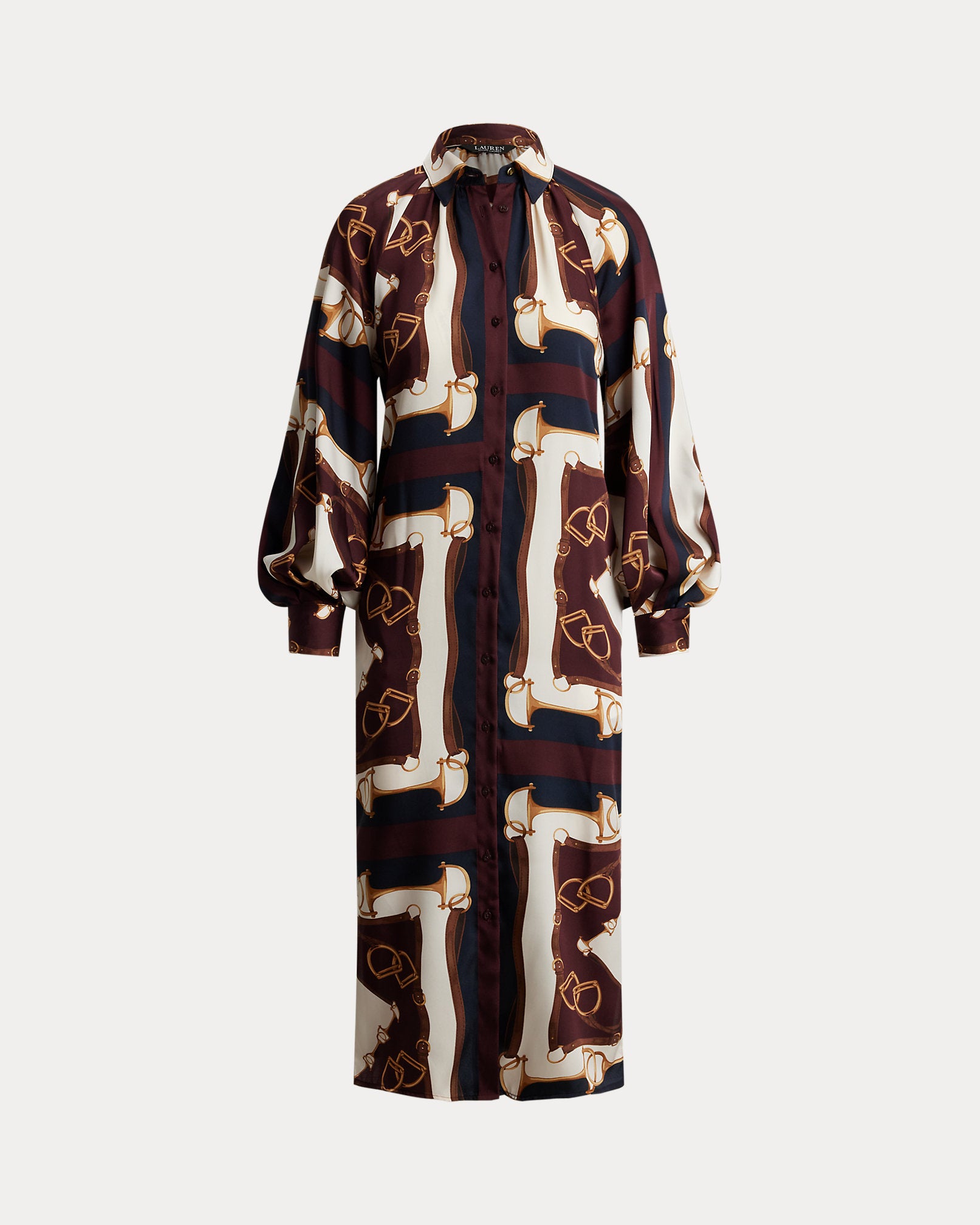 Ralph Lauren EquestrianPrint Twill Midi Shirtdress