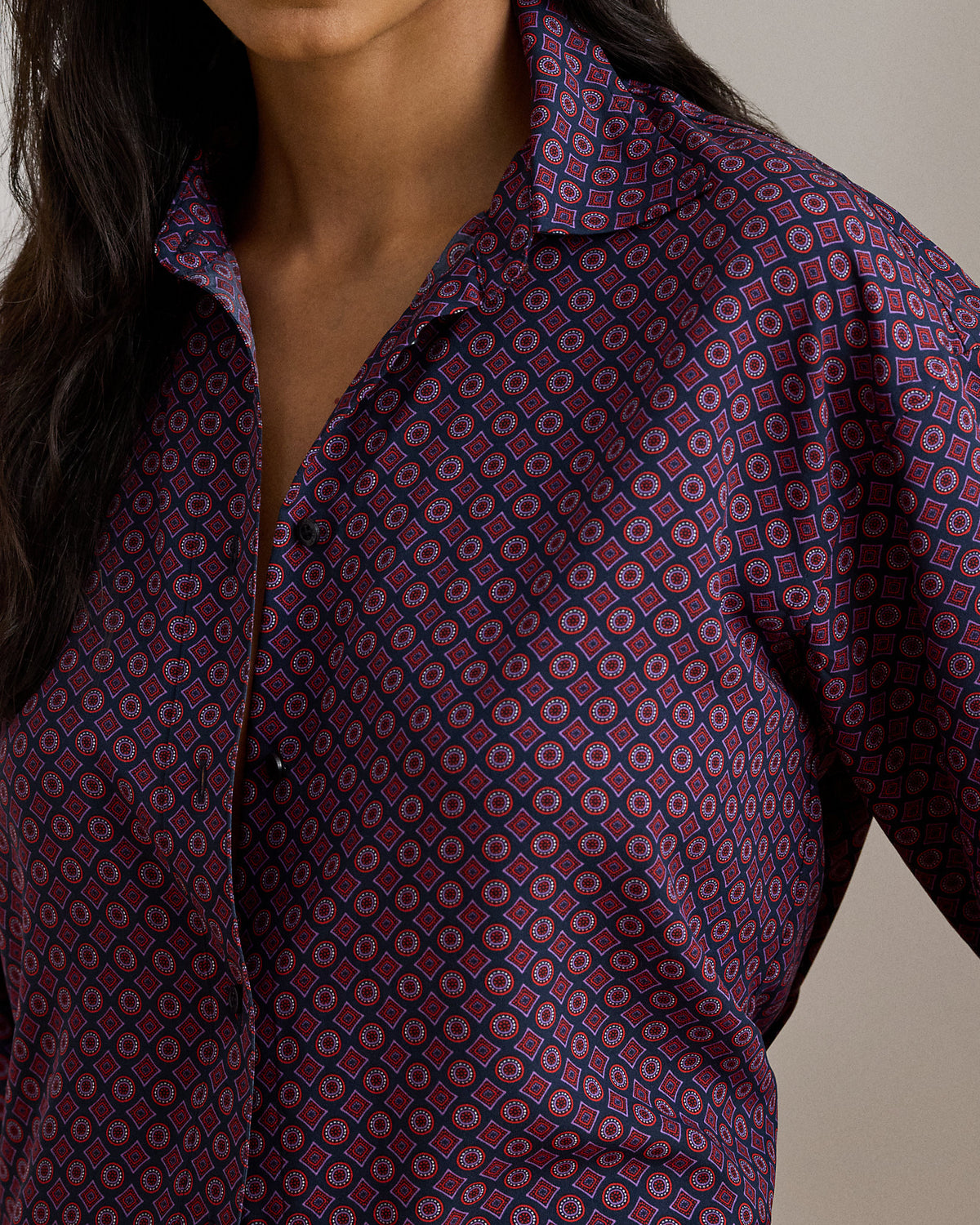 Ralph Lauren Relaxed Fit FoulardPrint Crepe Shirt