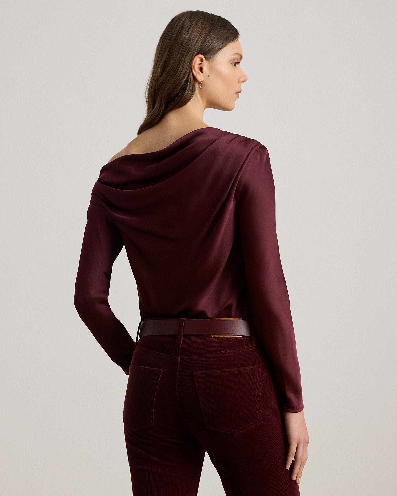 Ralph Lauren Satin Charmeuse OfftheShoulder Blouse